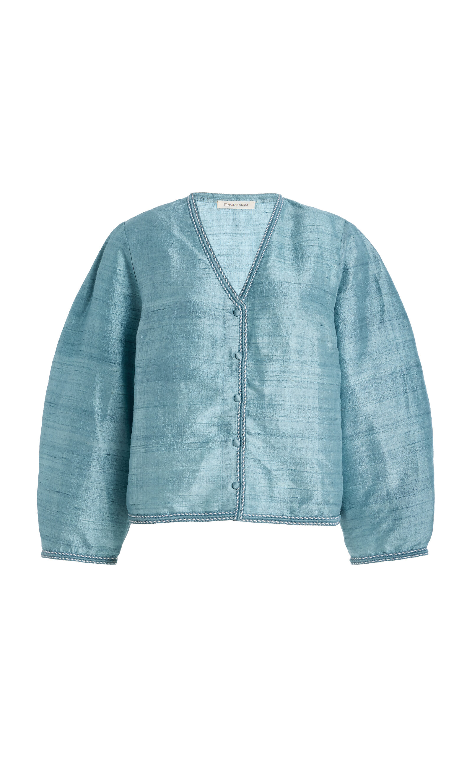 By Malene Birger Mineas Voluminous Silk Top In Blue