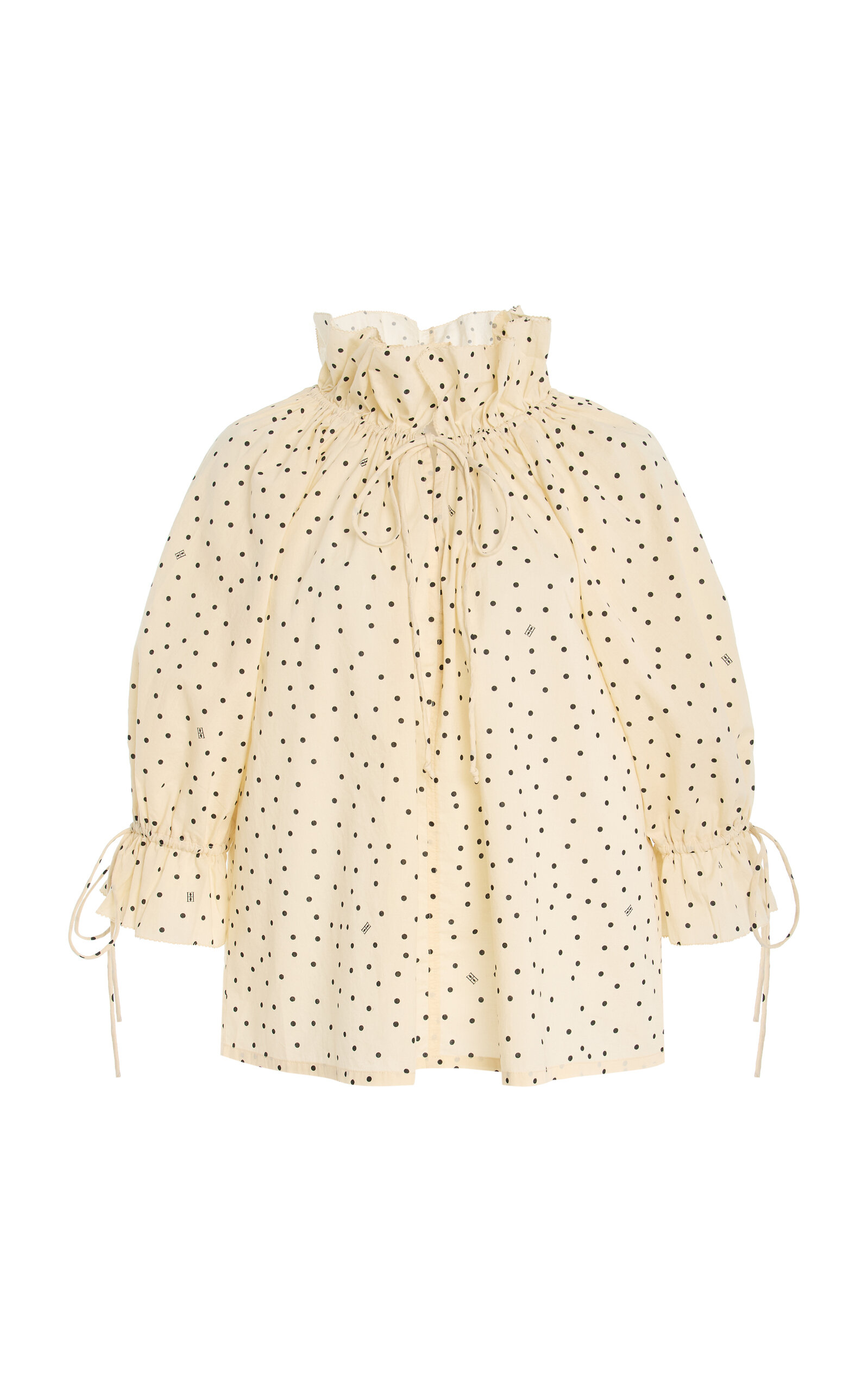 By Malene Birger Dicte Polka-Dot Cotton-Voile Top