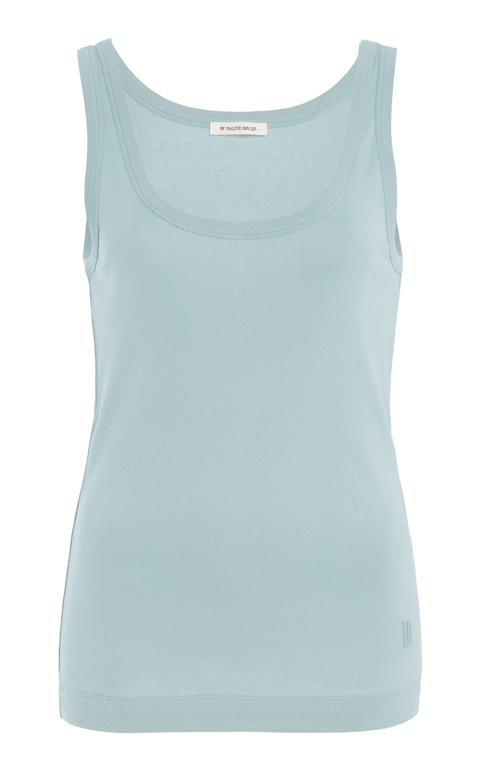 By Malene Birger Dali Scoop-Neck Cotton Tank Top - Light Blue - XS