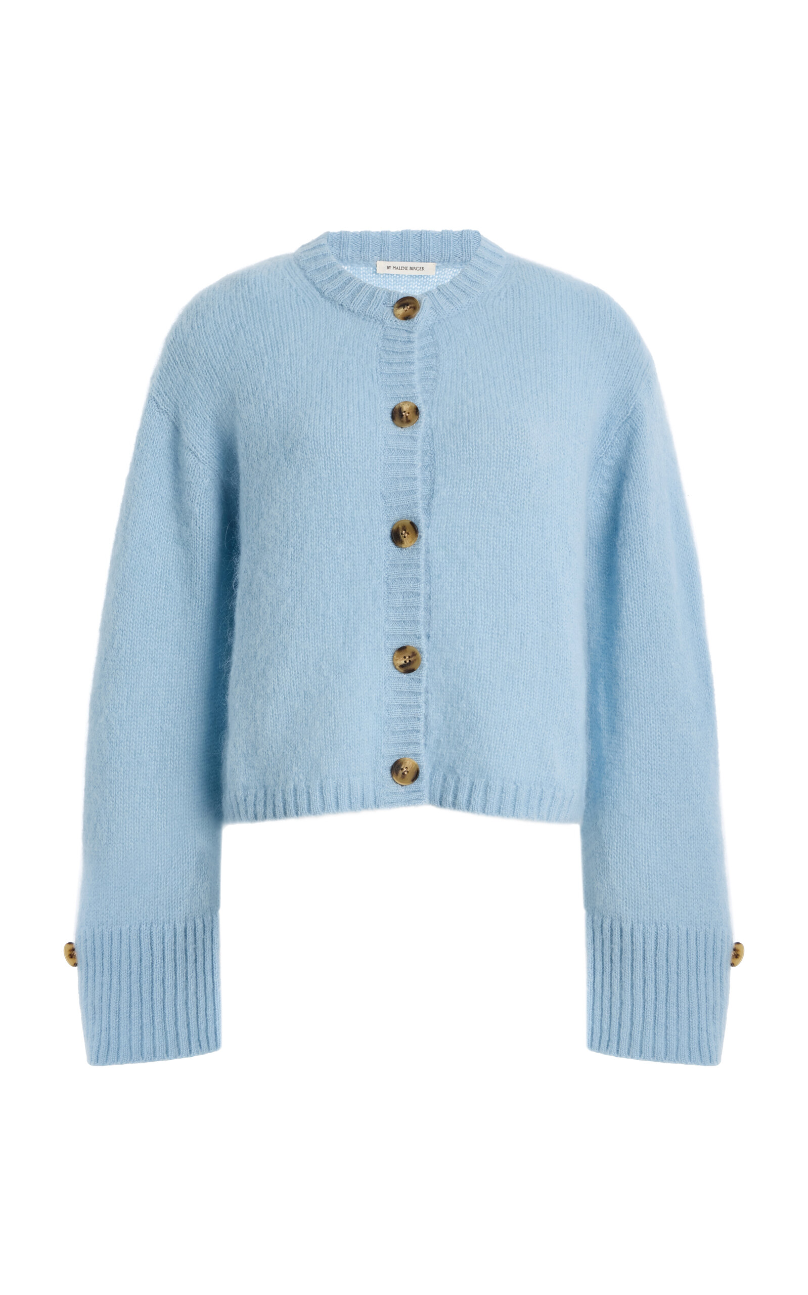 By Malene Birger Cierrou Long-sleeve Wool-blend Cardigan In Blue