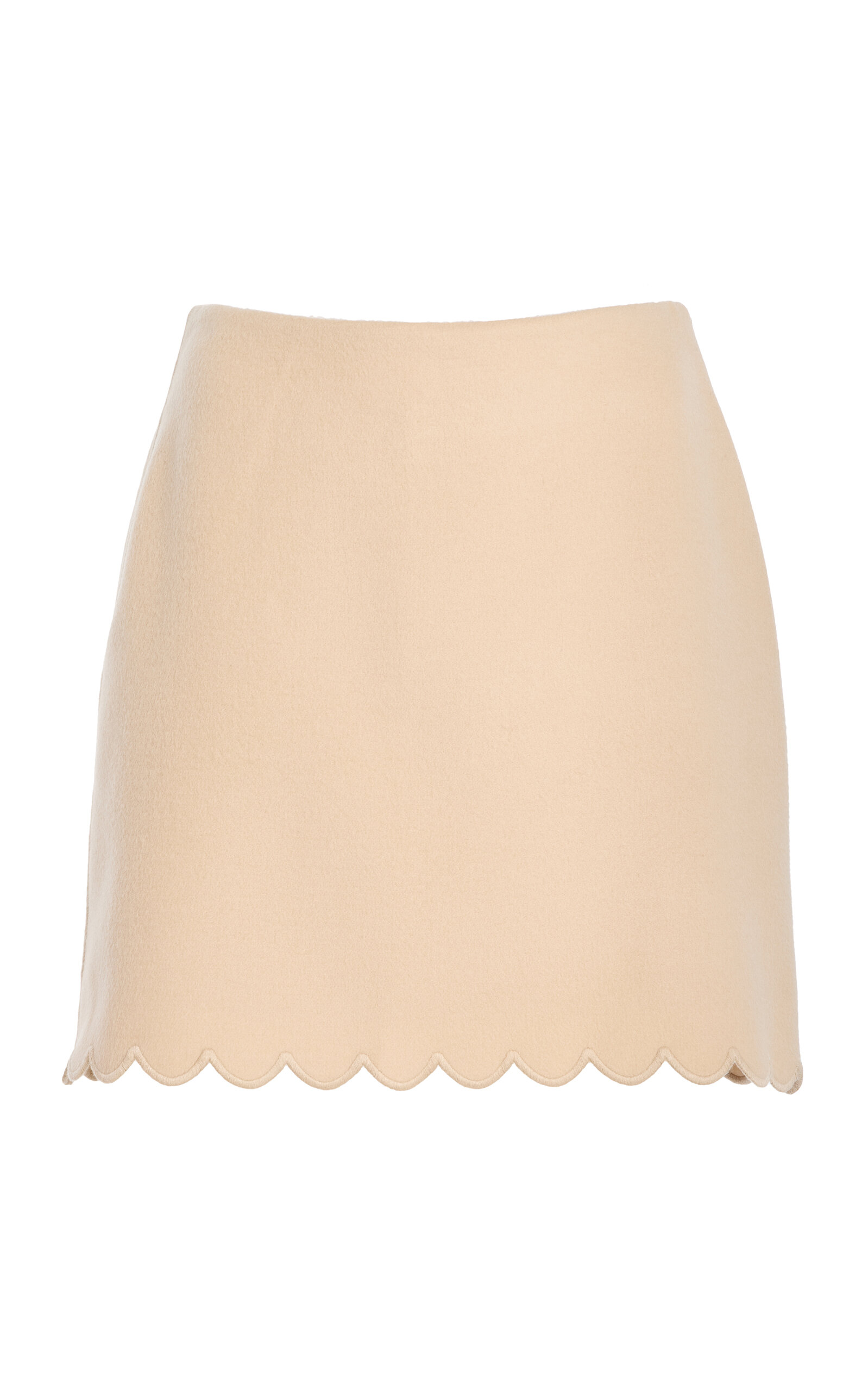 By Malene Birger Betta Scalloped Wool Mini Skirt In Neutral