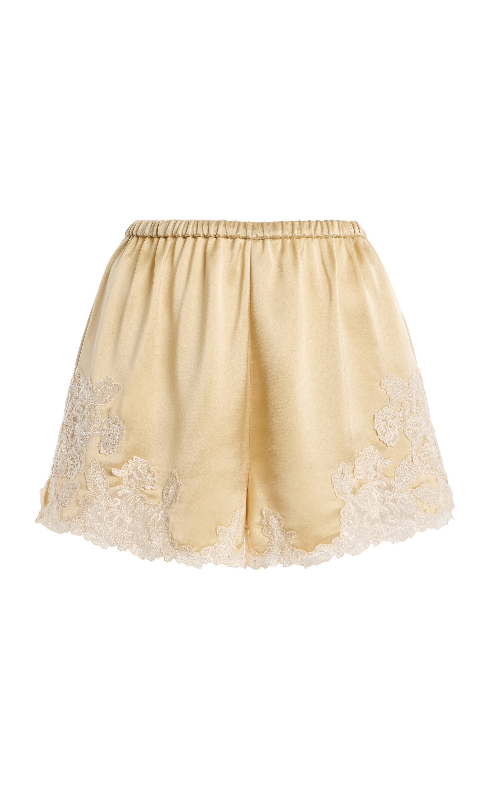 By Malene Birger Eri Lace-Trimmed Satin Shorts