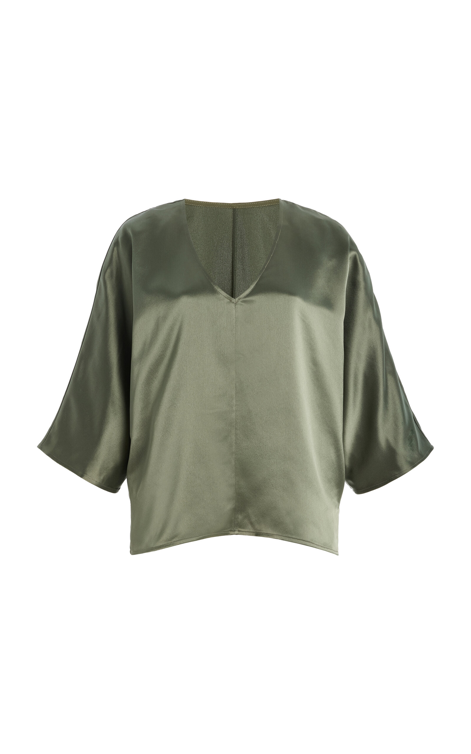 By Malene Birger Lucia Relaxed V-neck Top In Green