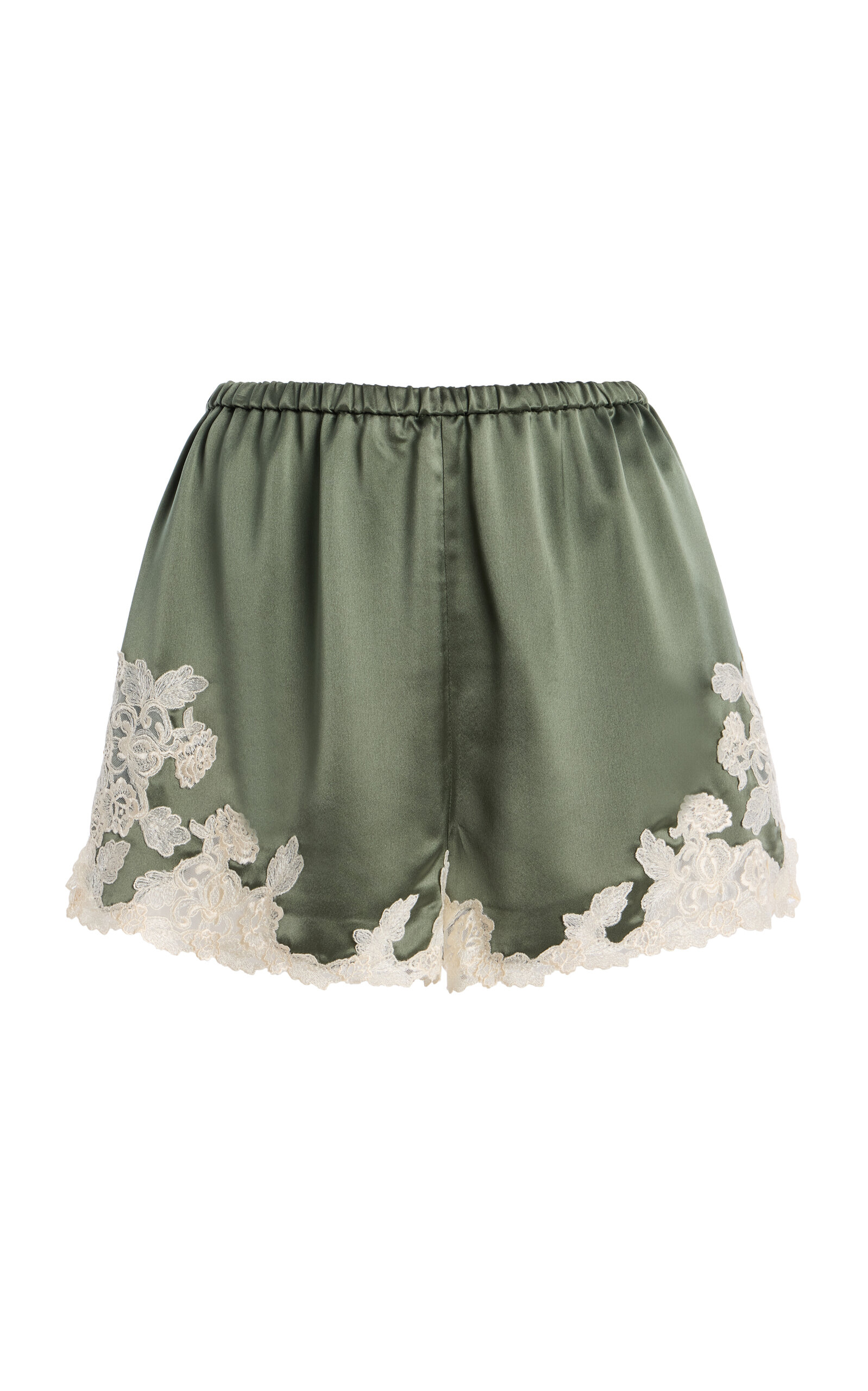 By Malene Birger Eri Lace-Trimmed Satin Shorts