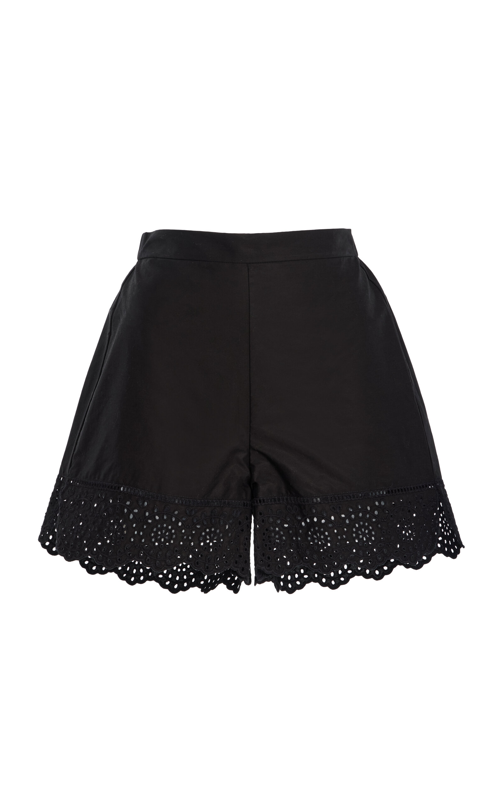 By Malene Birger Greta Eyelet Cotton Shorts In Black