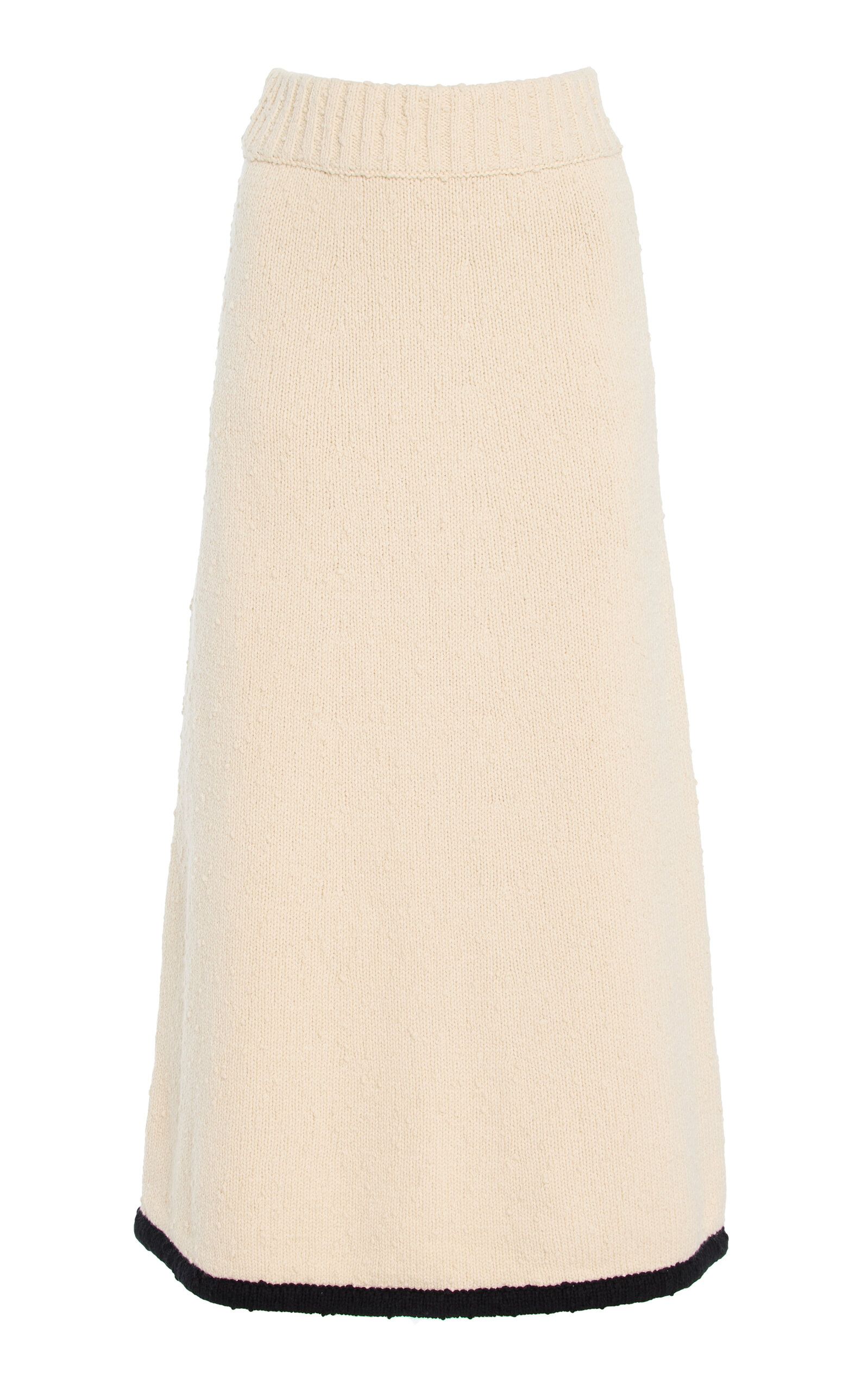 By Malene Birger Fleur Knit Cotton-Blend Maxi Skirt - Black/white - XS