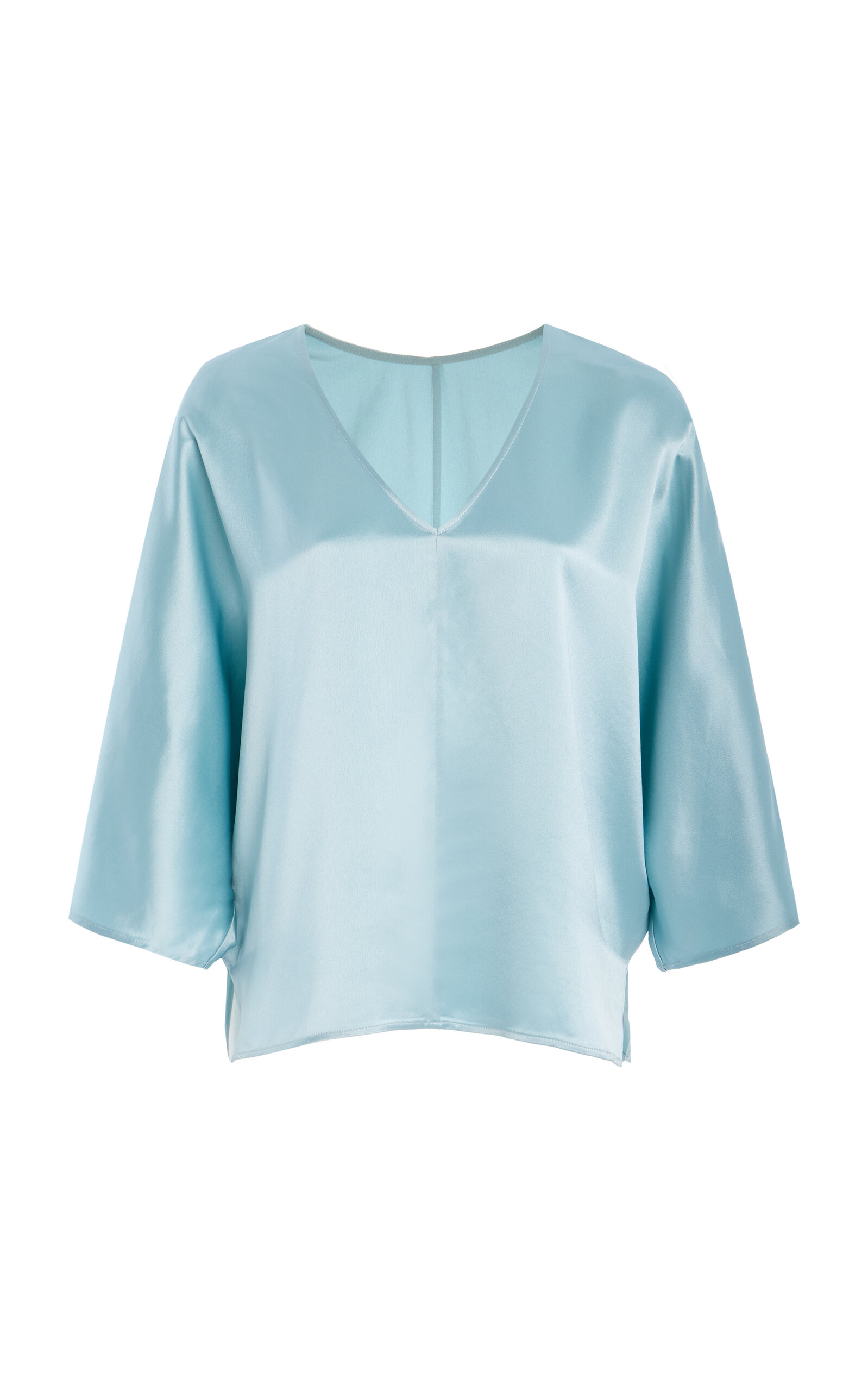 By Malene Birger Lucia Relaxed V-neck Top In Blue