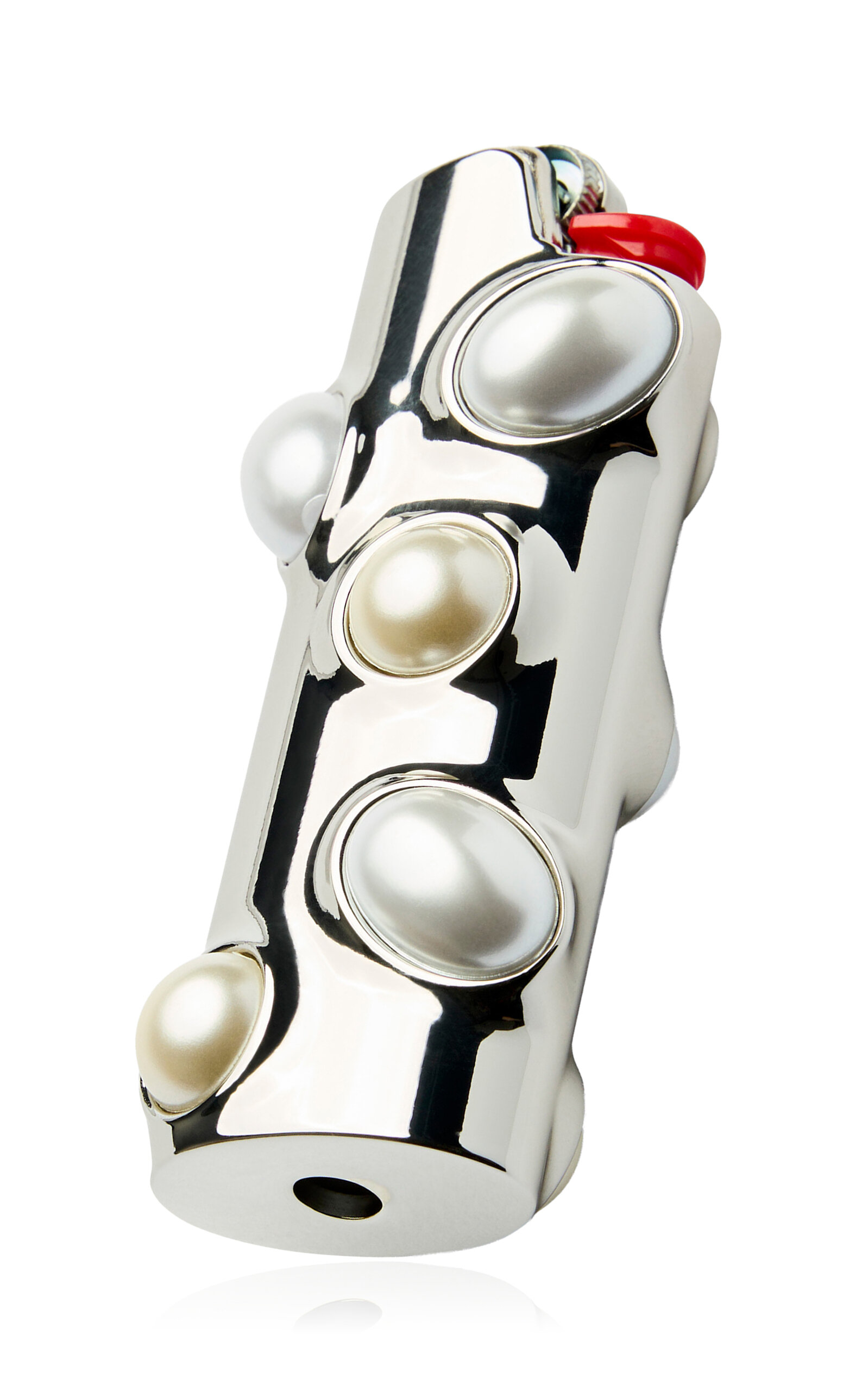 Edie Parker Gemstoned Chrome Lighter Case In Multi
