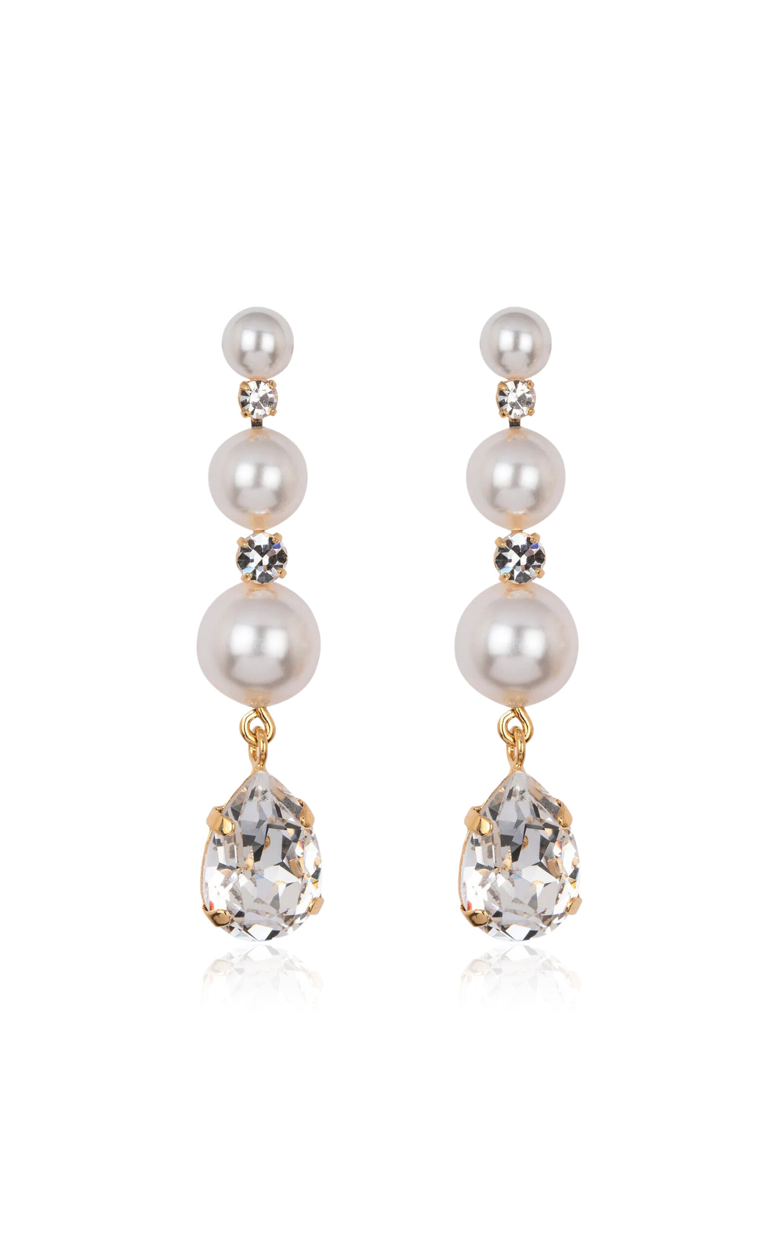 Jennifer Behr Corisande 18k Gold-plated Crystal Earrings In Metallic