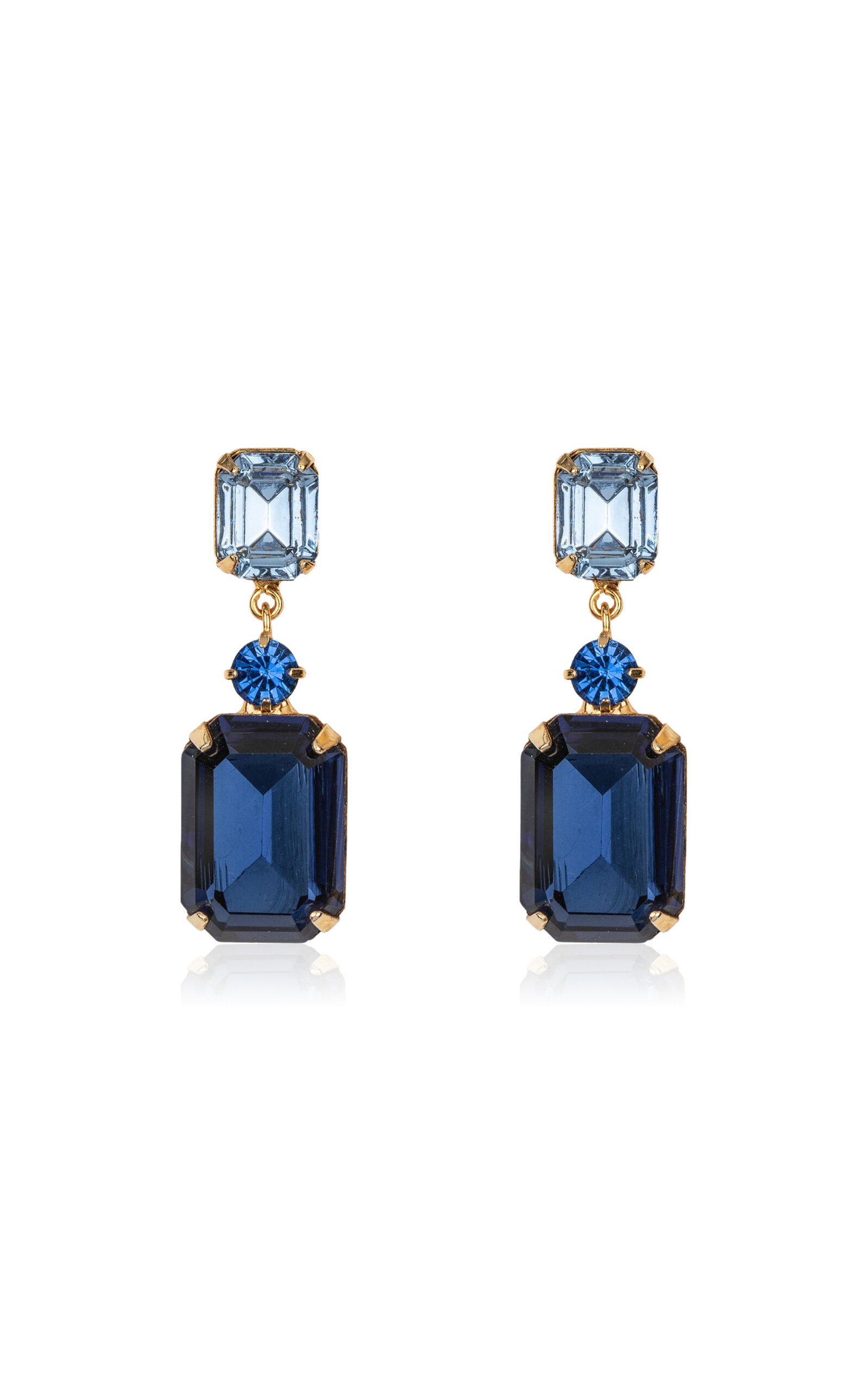 Jennifer Behr Justine Crystal Drop Earrings In Blue