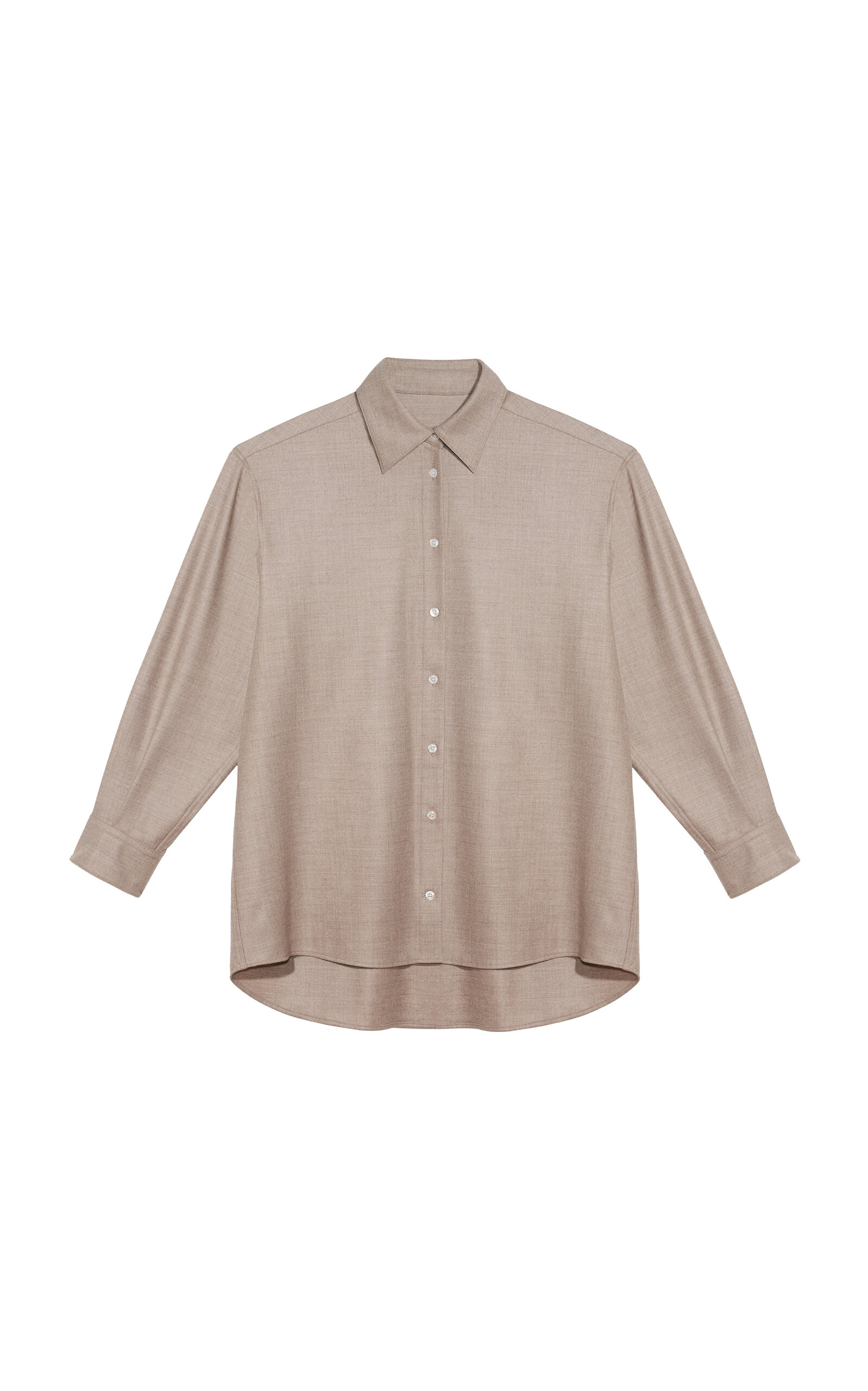 Oriane 1986 The Unisex Wool-blend Button-down Shirt In Brown