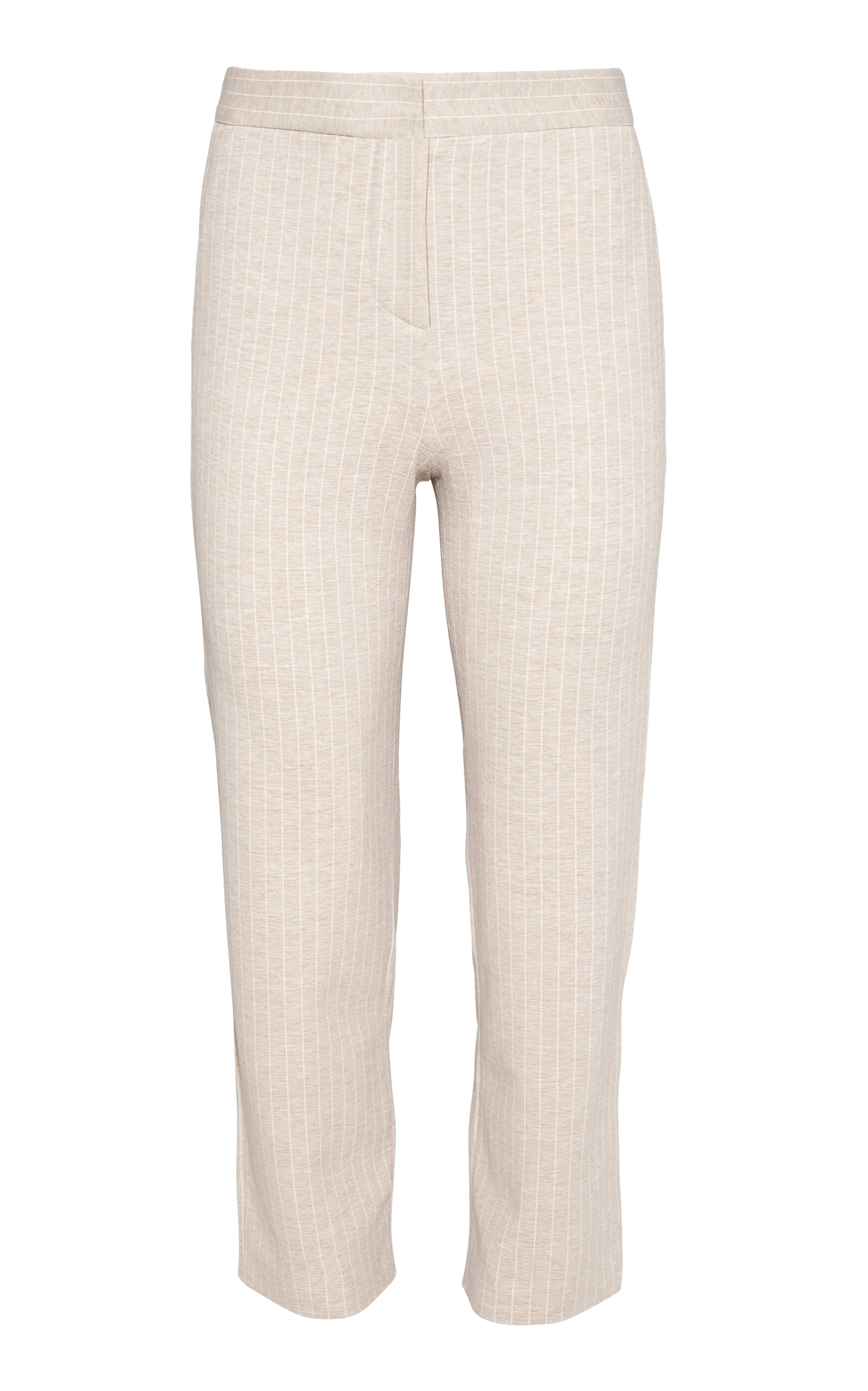 Oriane 1986 The Universal Striped Straight-leg Pants In Brown