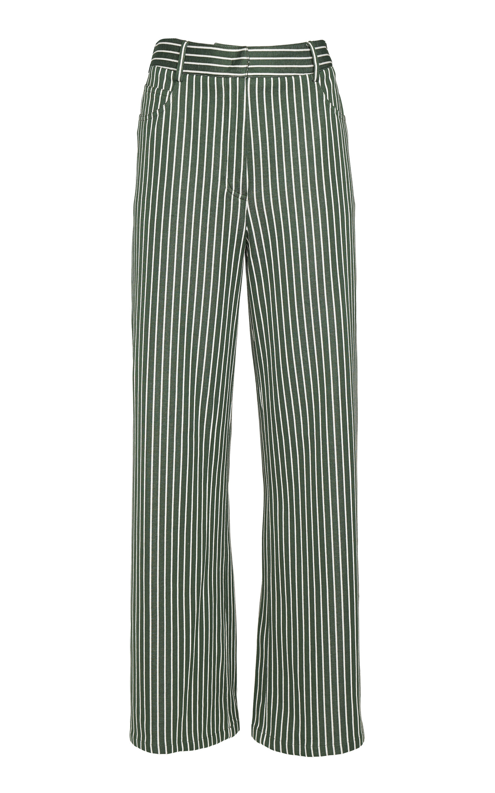 Oriane 1986 The Bootcut High-rise Pants In Green