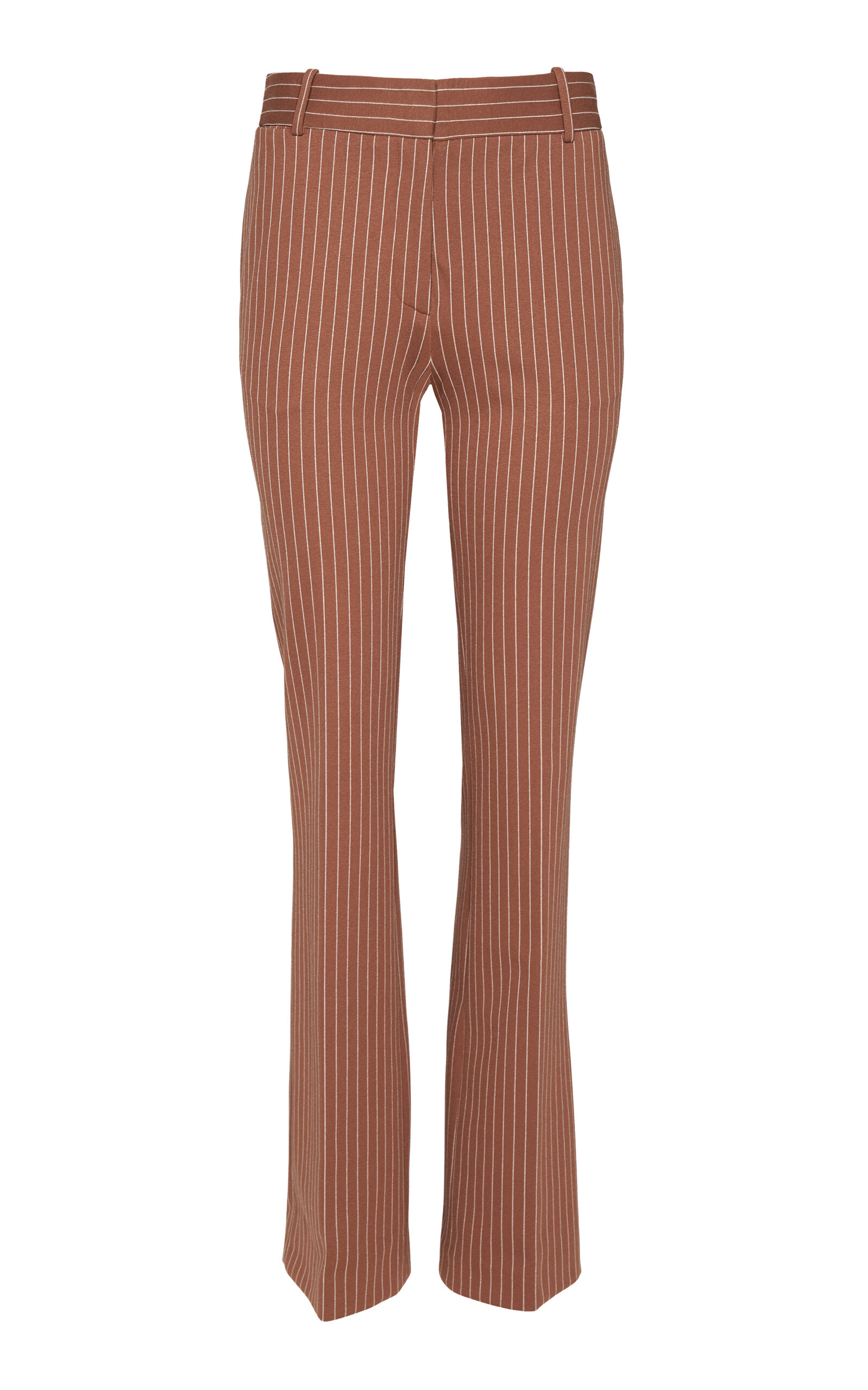 Oriane 1986 The Paris Mid-rise Flared Pants In Brown