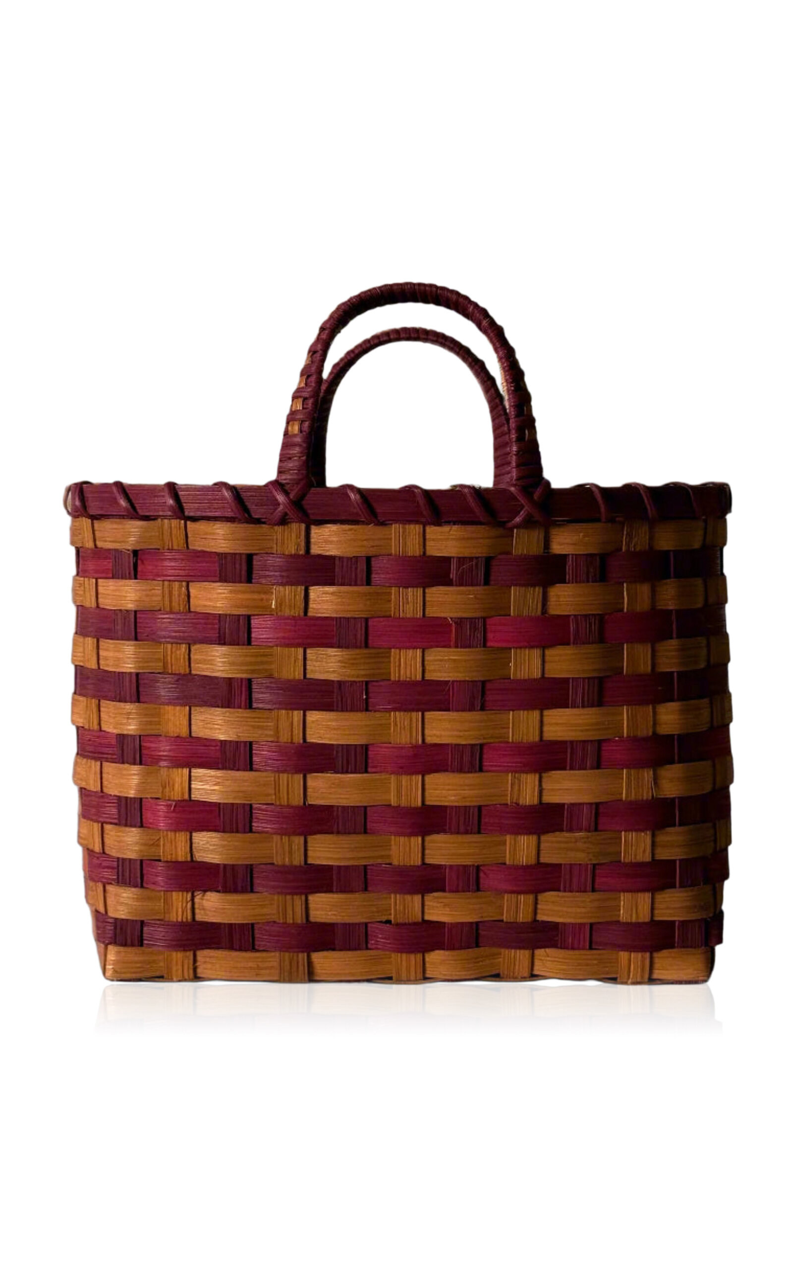 Underwater Weaving Studio Retro Rattan Tote In Red