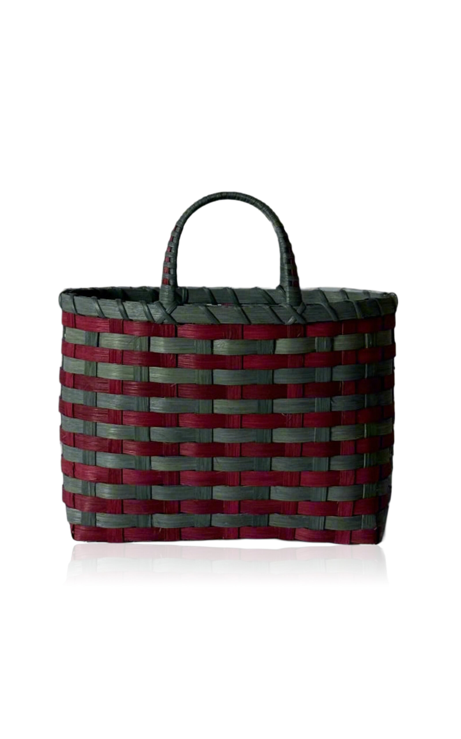 Underwater Weaving Studio Retro Rattan Tote In Green