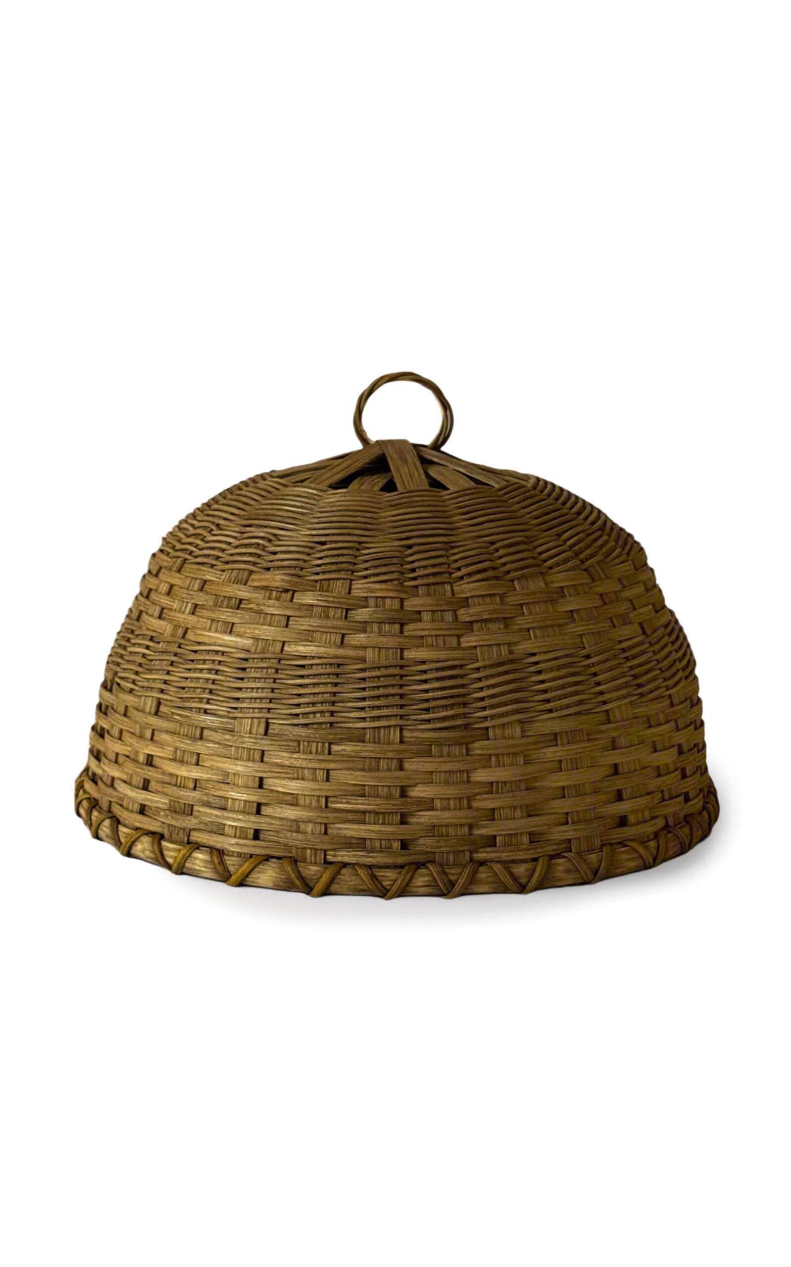 Underwater Weaving Studio Folk Fleur Rattan Cloche In Brown