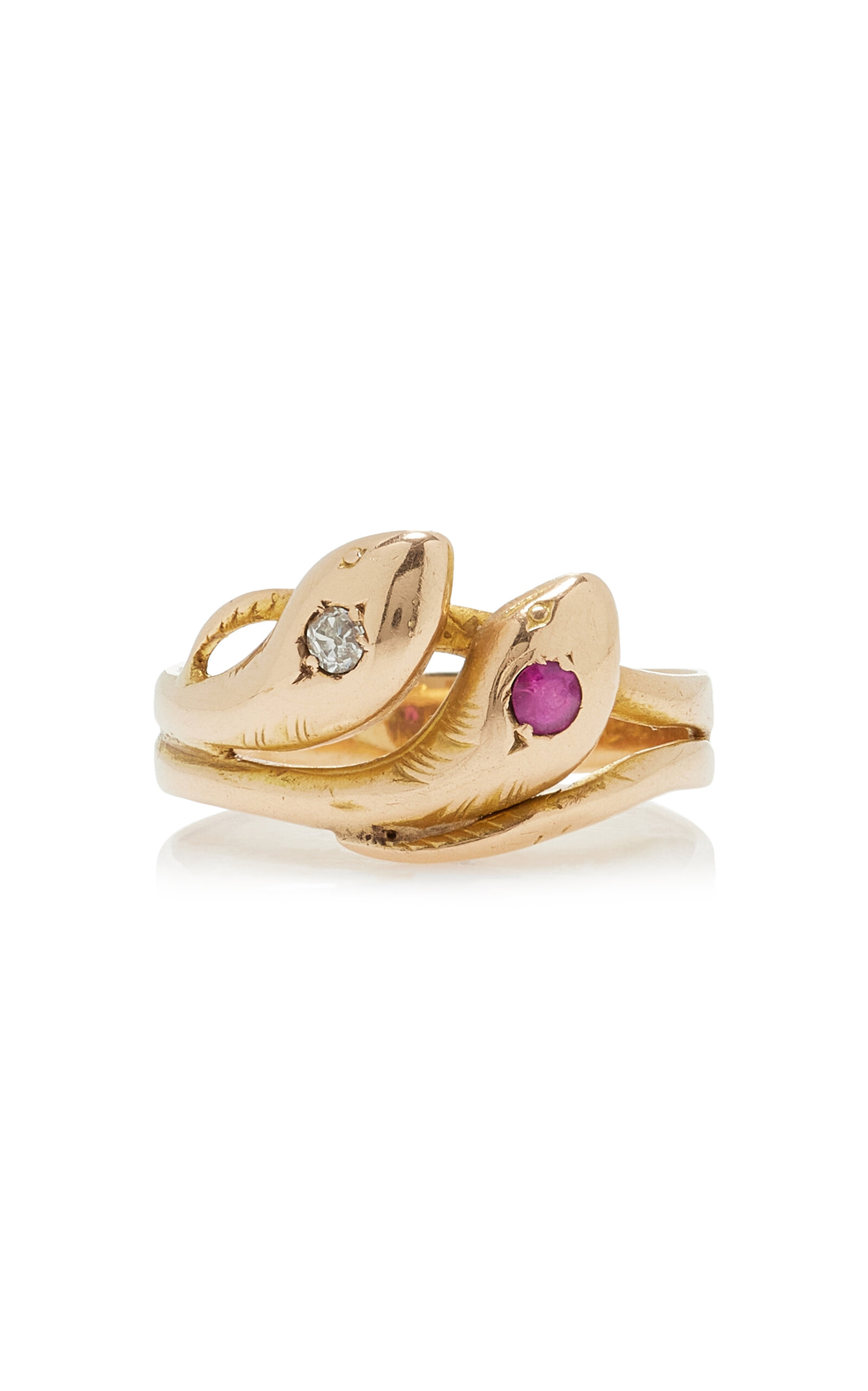 Blu Dog World Victorian Era 9k Yellow Gold Snake Ring In Gold