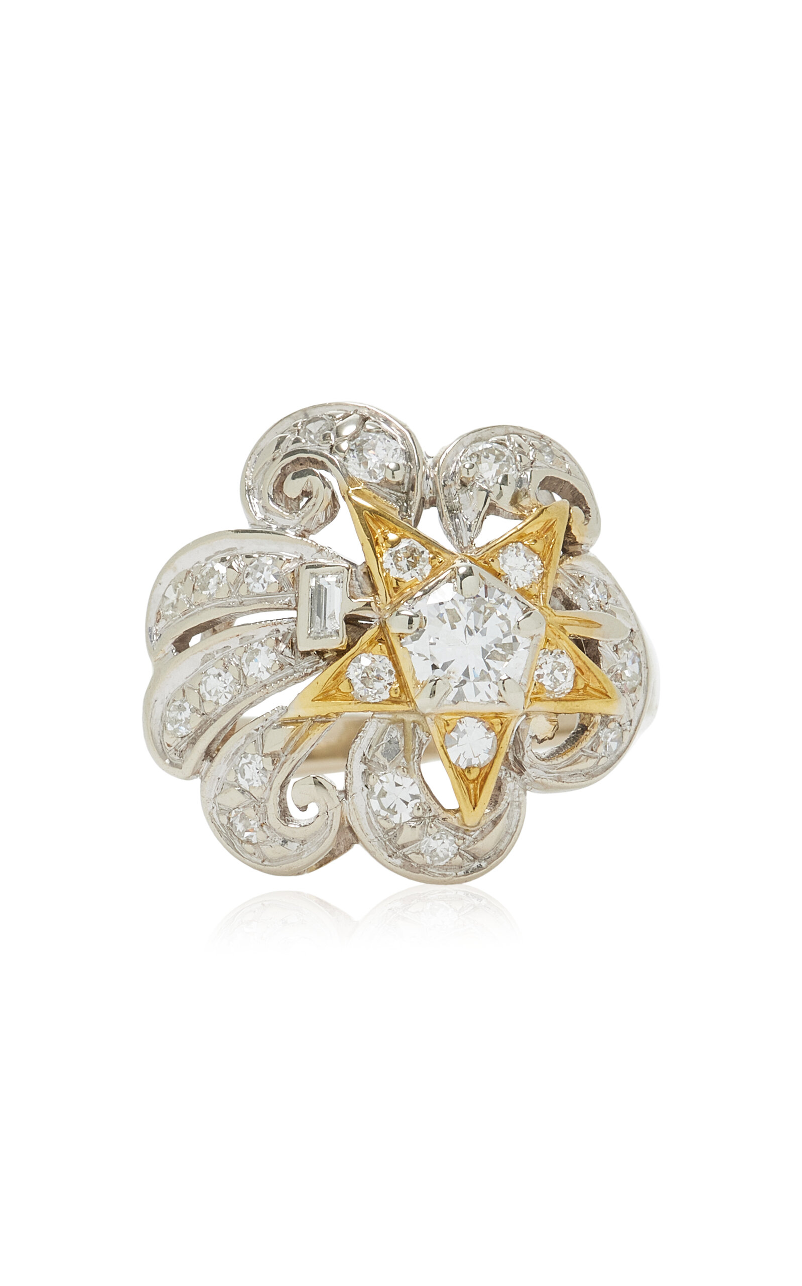 Blu Dog World Art Deco 14k Yellow Gold Shooting Star Ring - Gold - US 5.5 - Only At Moda Operandi