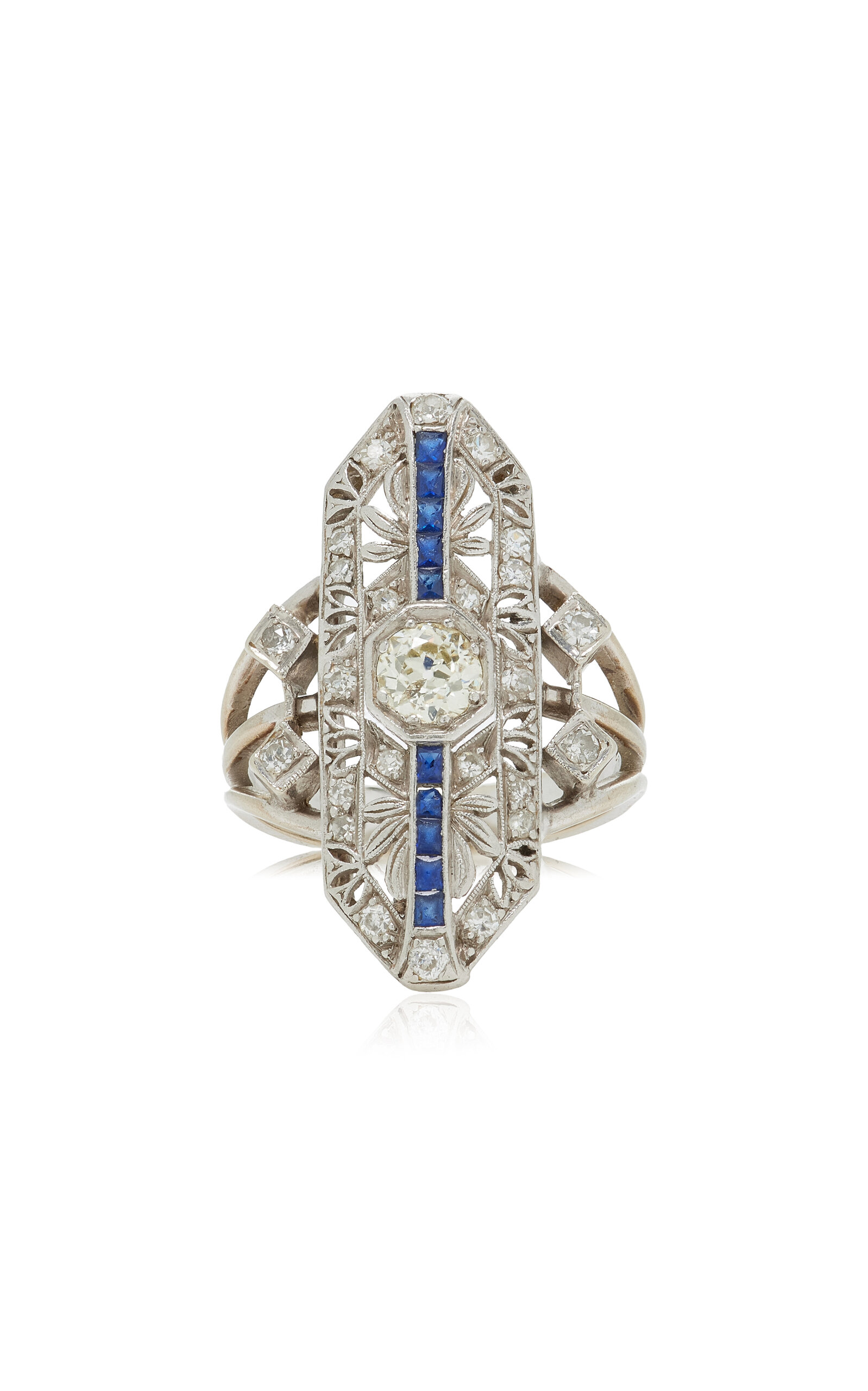 Blu Dog World Art Deco 14k White Gold Ring - Gold - Only At Moda Operandi