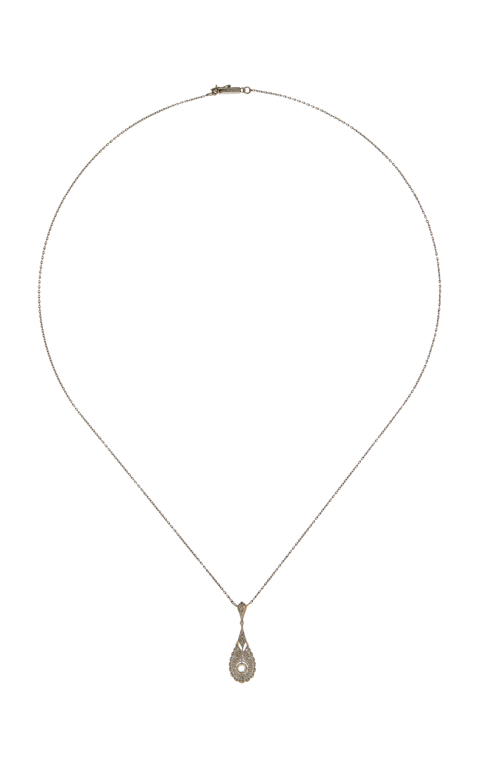 Blu Dog World Art Deco 14k Yellow; White Gold; and Platinum Necklace - Gold - OS - Only At Moda Operandi
