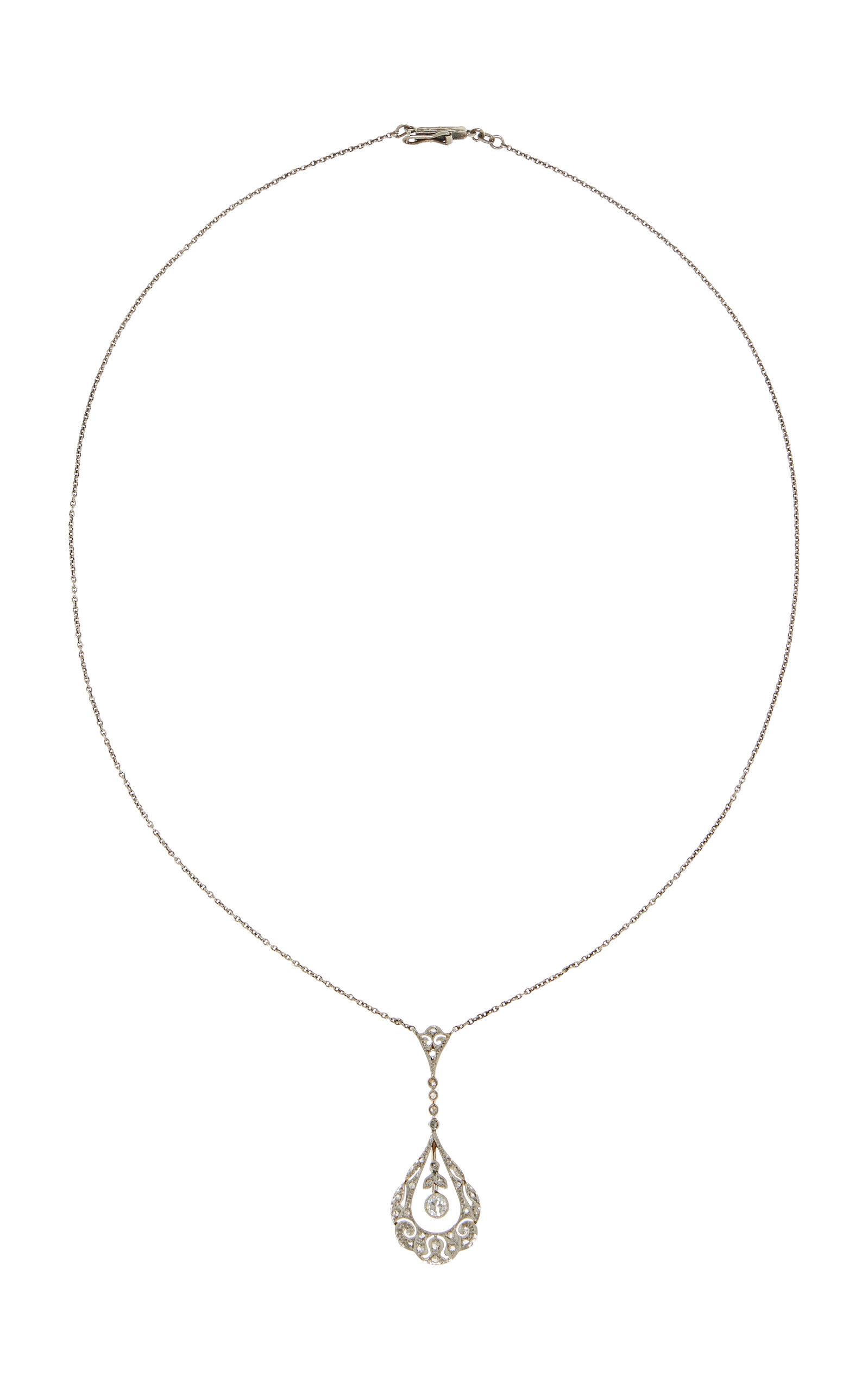 Blu Dog World Edwardian 14k White and Yellow Gold Platinum and Diamond Necklace - Gold - OS - Only At Moda Operandi