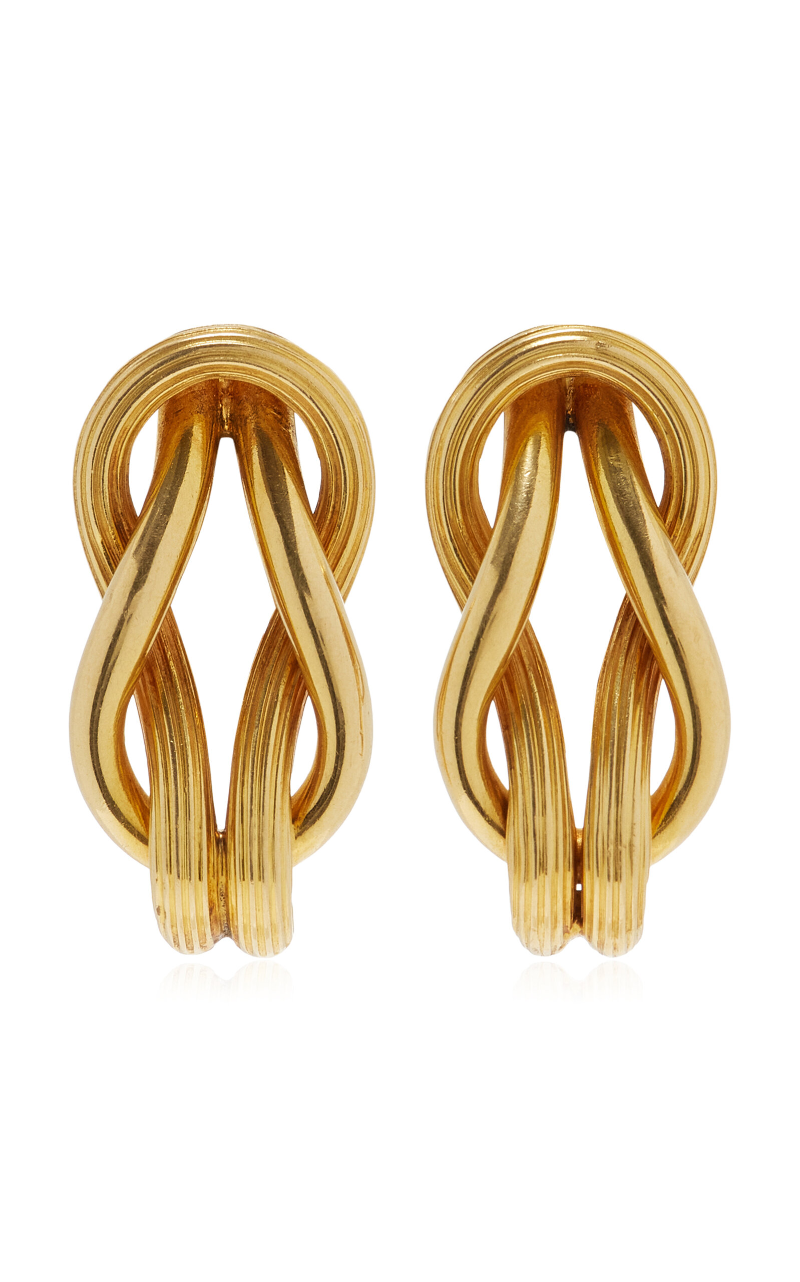 Blu Dog World 18k yellow gold Vintage Ilias Lalaounis earrings; “Hercules Knot” - Gold - OS - Only At Moda Operandi