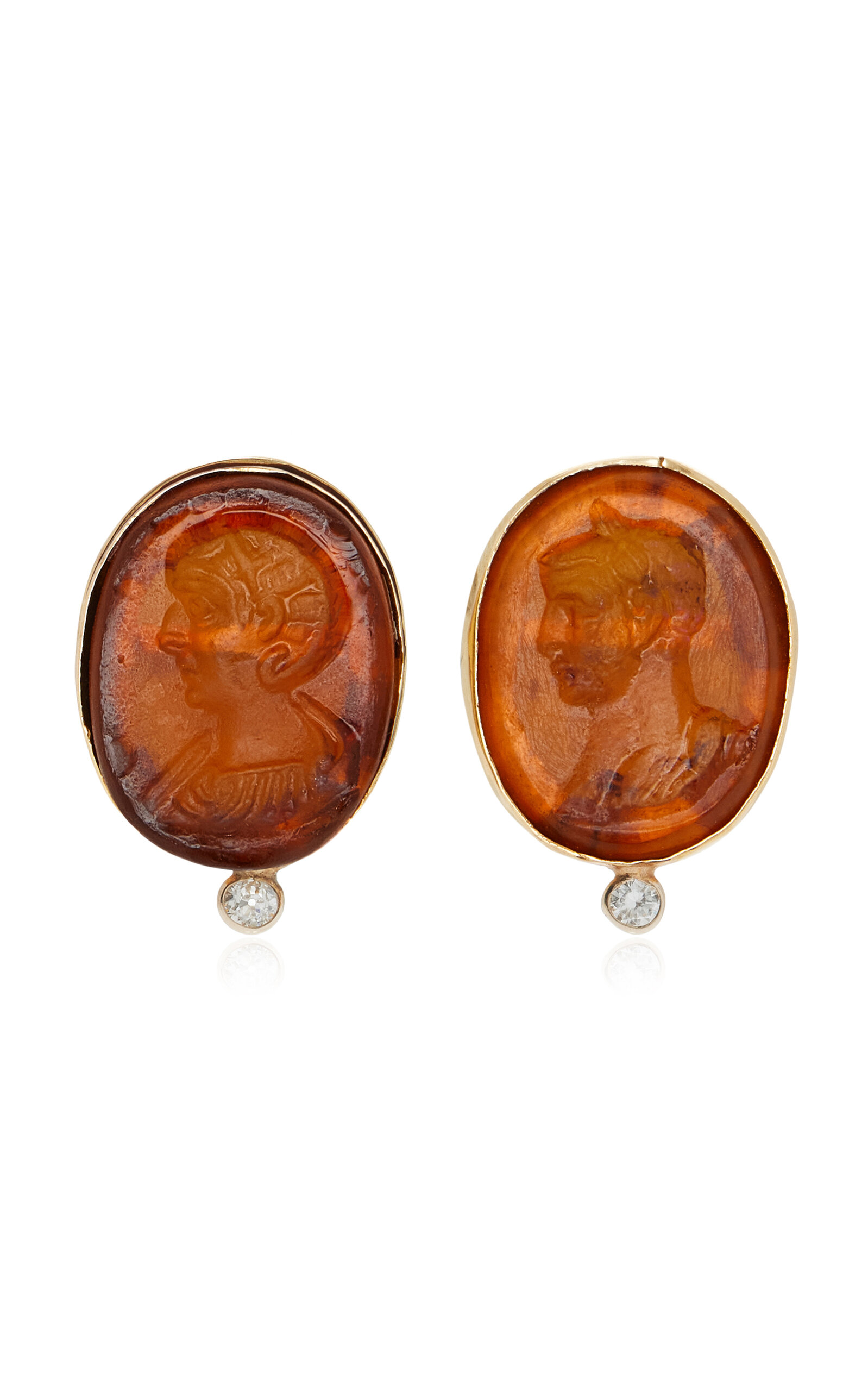 Blu Dog World 14k Yellow Gold Glass Intaglios Earrings - Gold - OS - Only At Moda Operandi