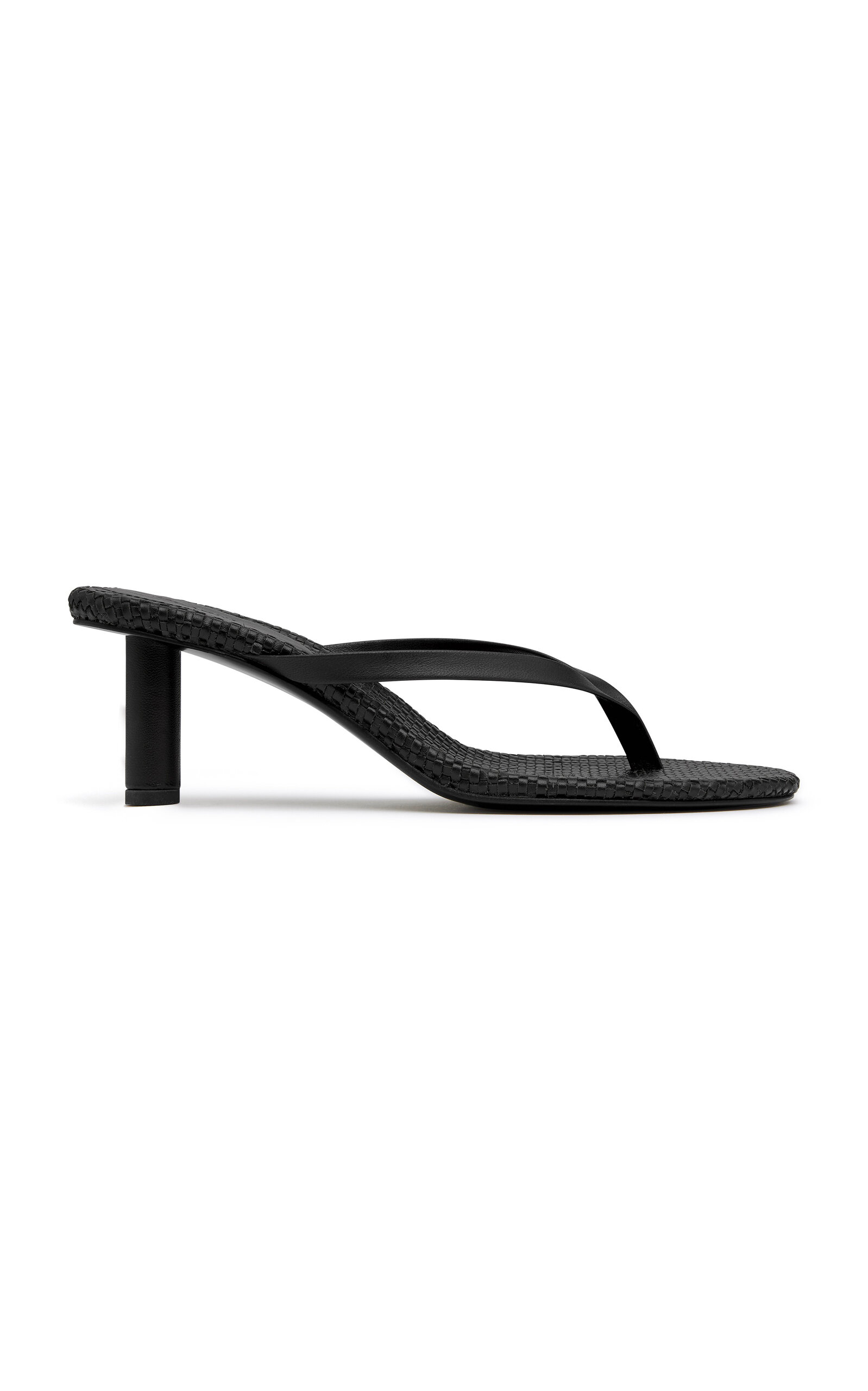 St. Agni Woven Thong Heel - Black