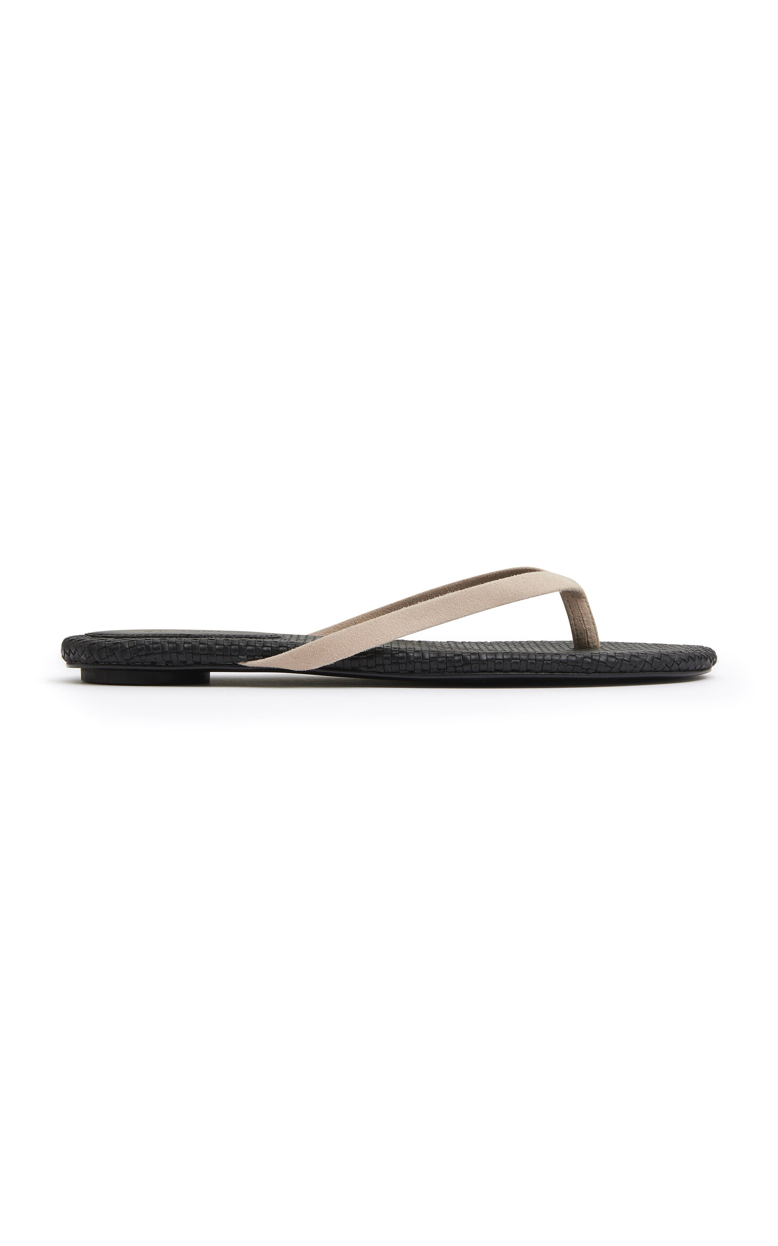 St. Agni Suede Woven Flip Flop - Taupe