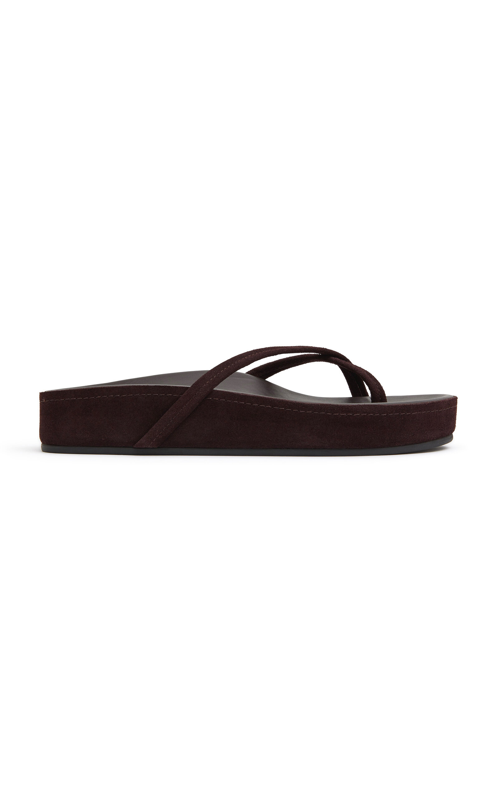 St Agni Suede Cross Strap Flatform In Burgundy
