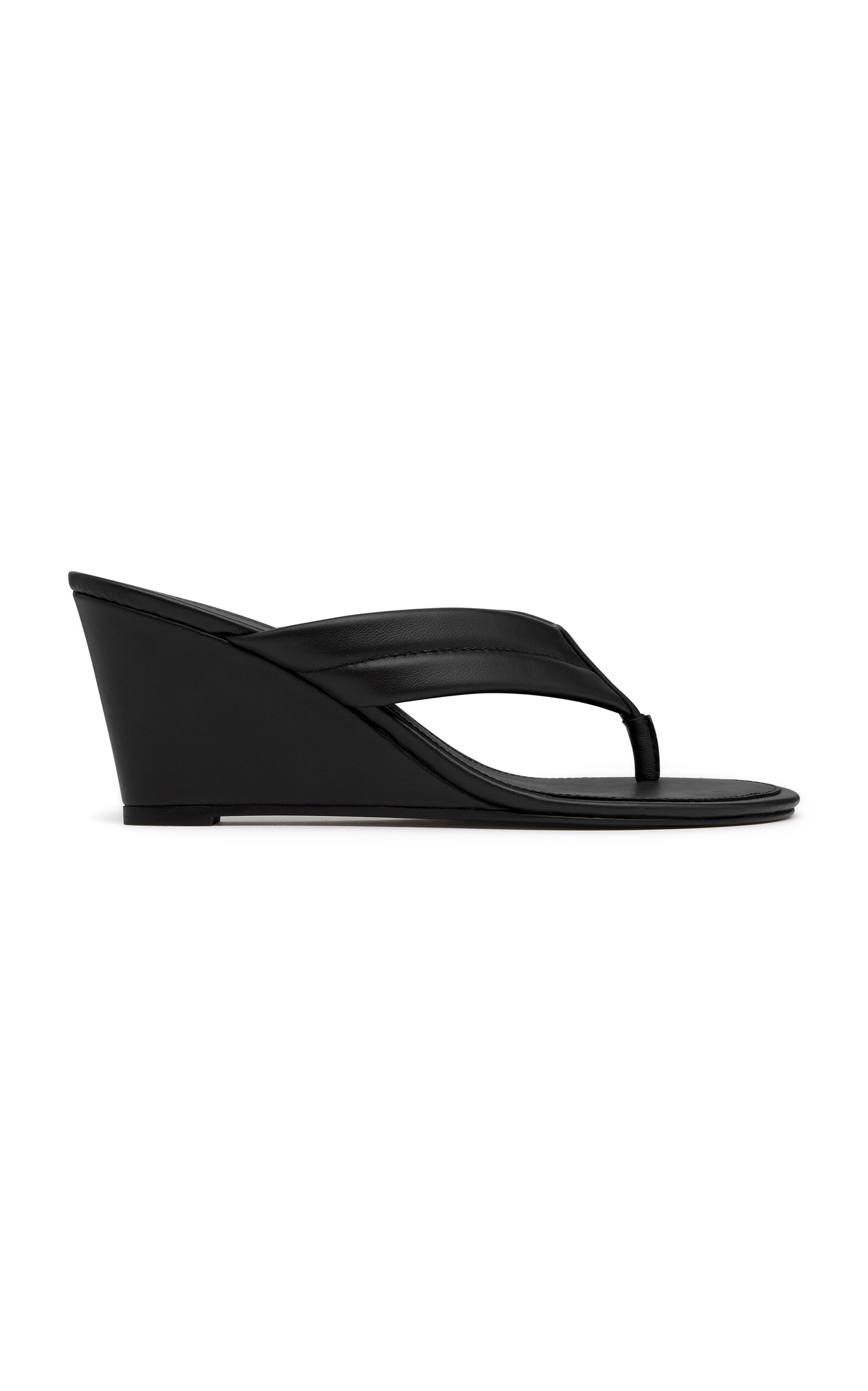 St. Agni Stitch Detail Thong Wedge - Black