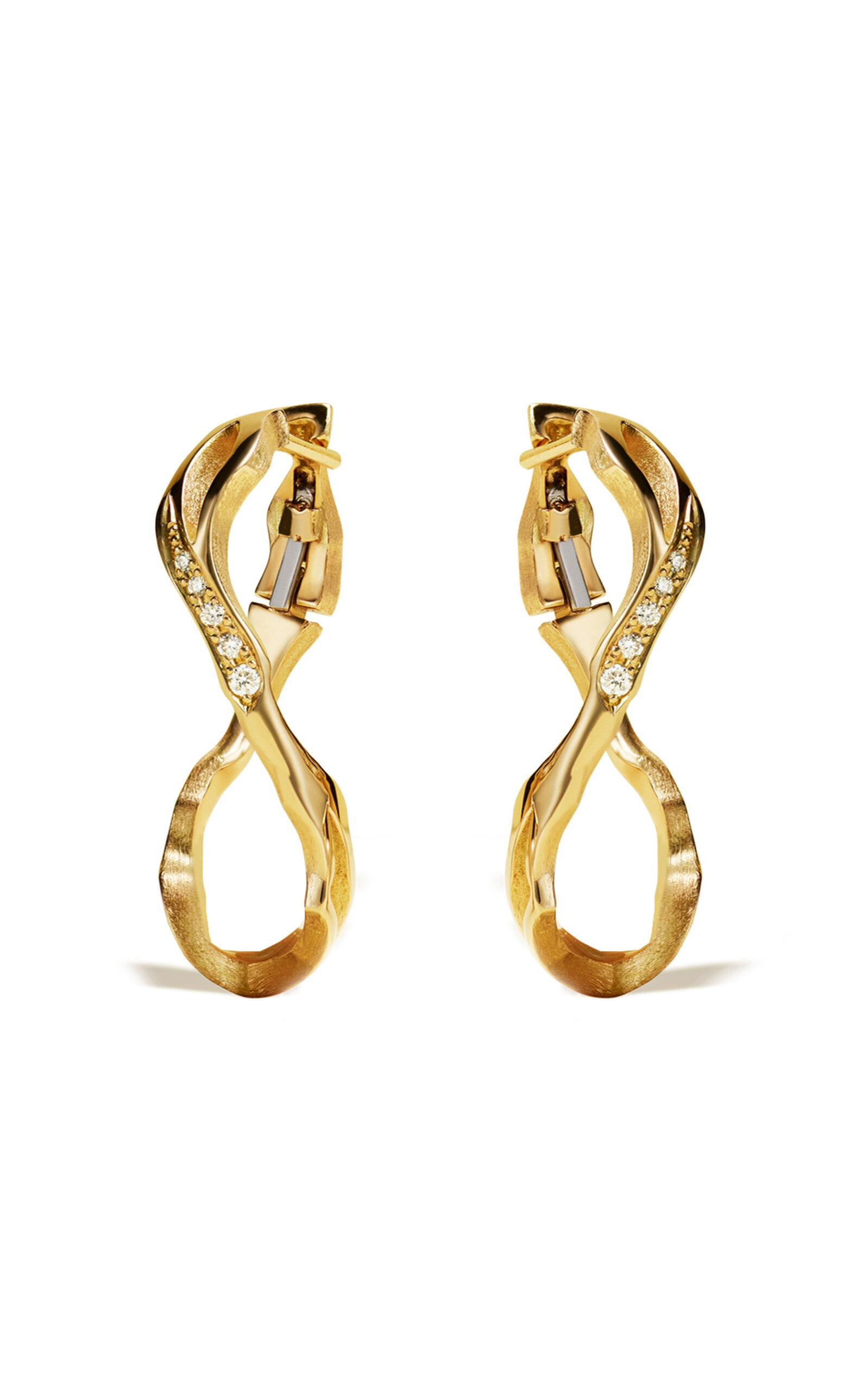 Milamore 18K Yellow Gold KINTSUGI Infinity Diamond Hoop Eearrings Large - Gold - OS - Only At Moda Operandi