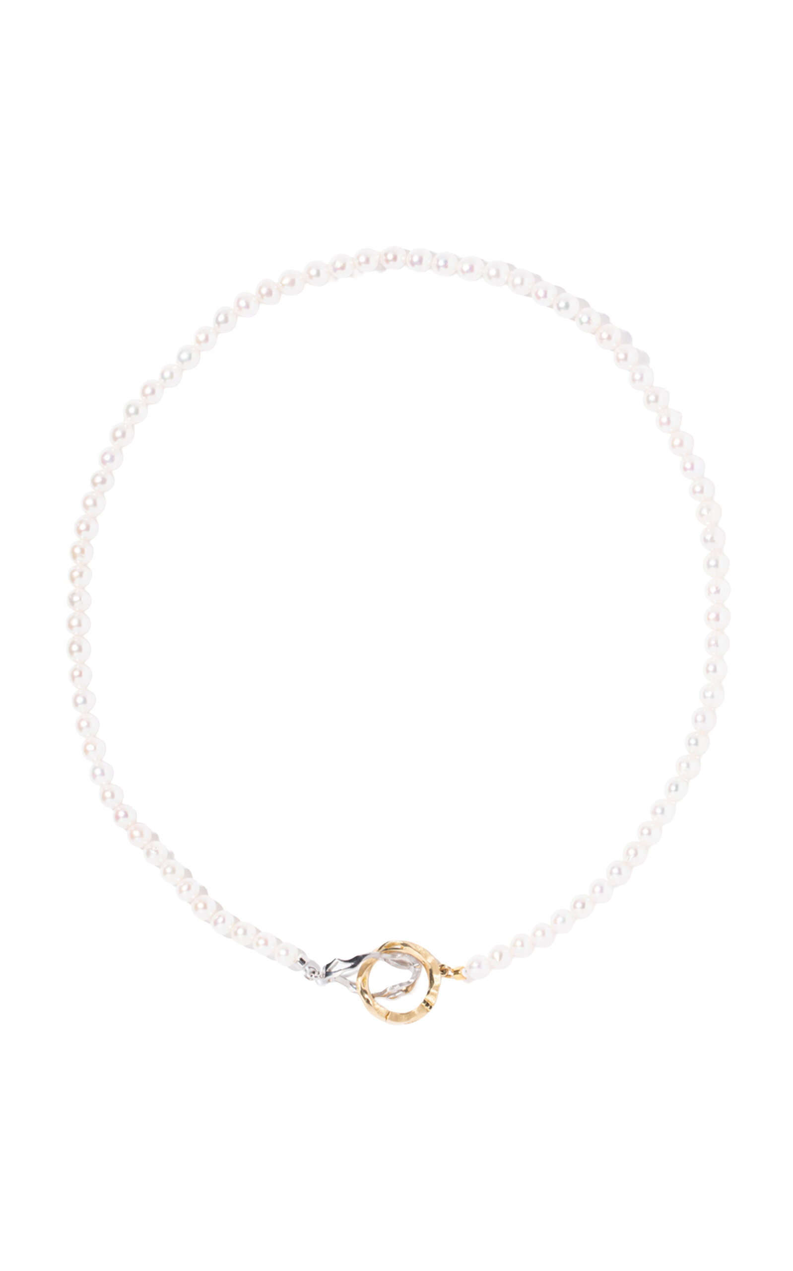 Milamore 18K Yellow and White Gold Kintsugi Infinity Pearl Necklace - White - OS - Only At Moda Operandi