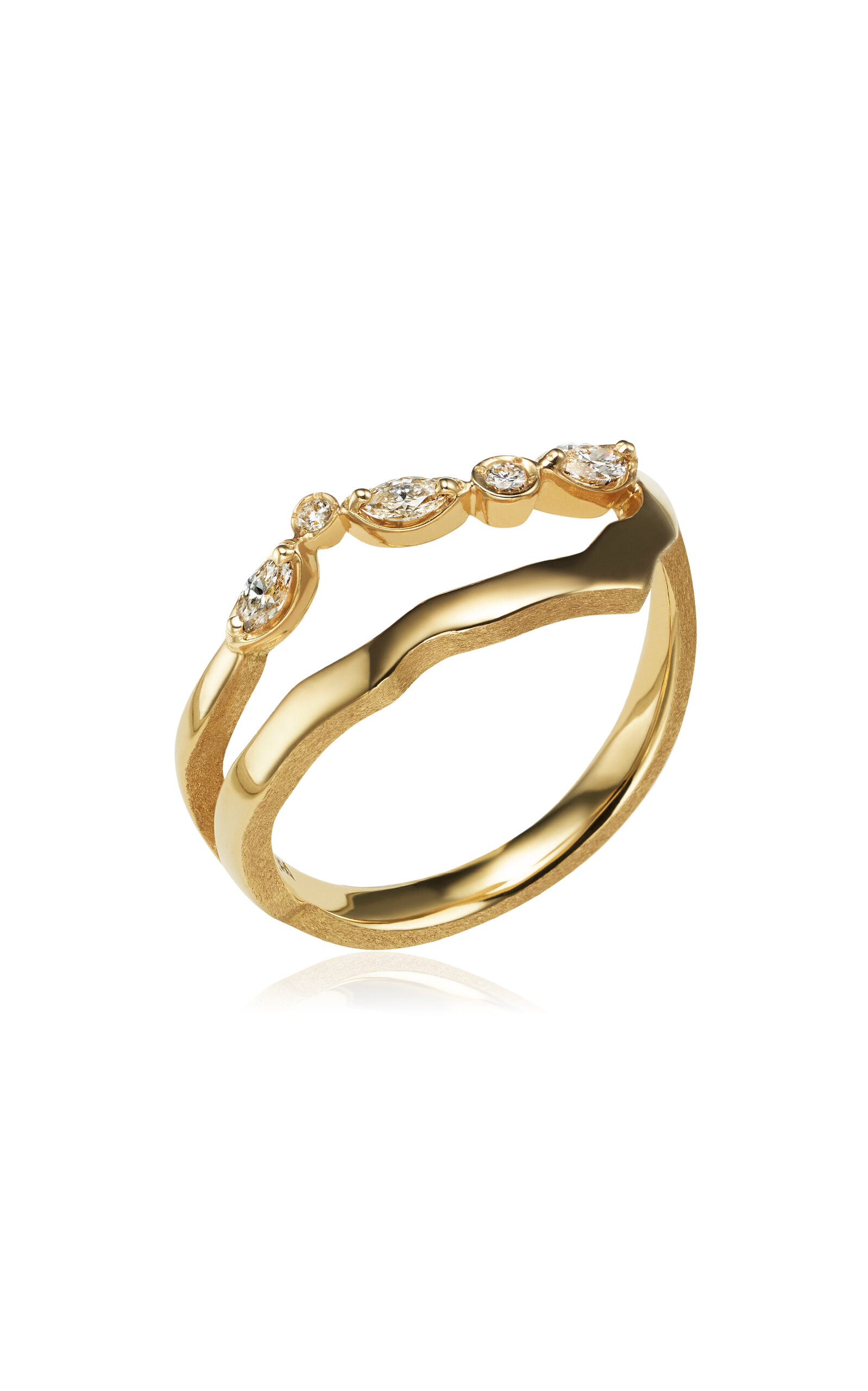Milamore 18k Yellow Gold Kintsugi Float Diamond Ring L In Gold