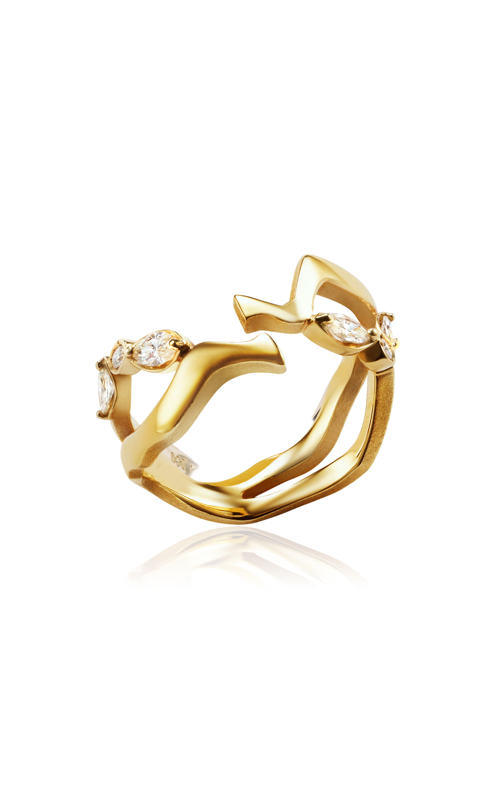 Milamore 18k Yellow Gold Kintsugi Float Diamond Ring Ll In Gold