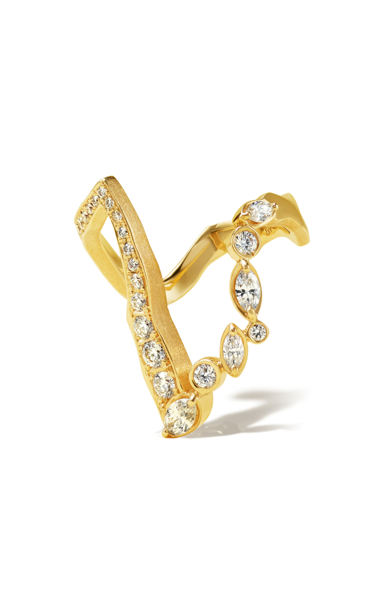 Milamore 18K Yellow Gold KINTSUGI Pave Diamond Victoria Ring - Gold - Only At Moda Operandi