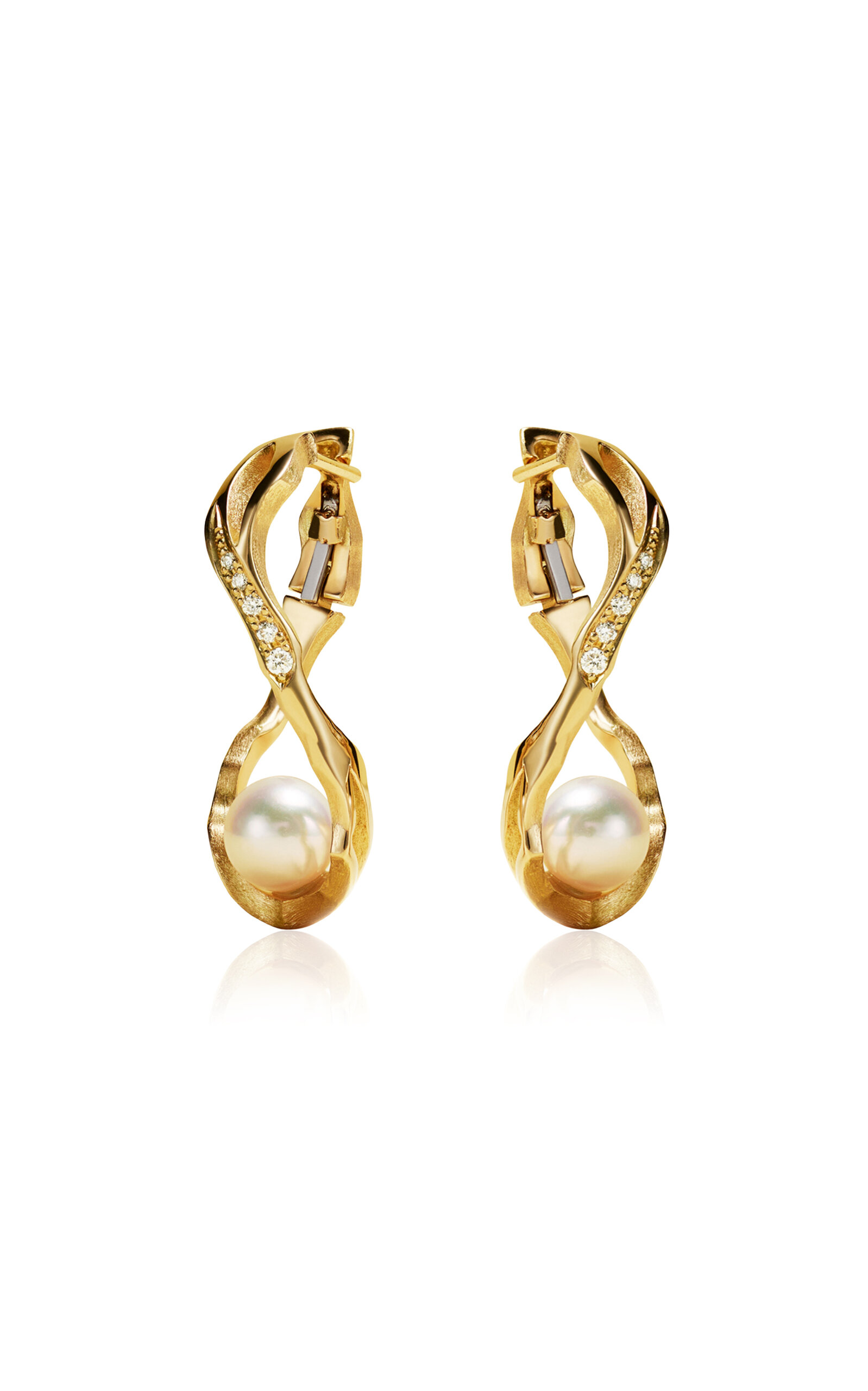 Milamore 18K Yellow Gold  Kintsugi Infinity Pearl Hoop Earrings Large - Gold - OS - Only At Moda Operandi