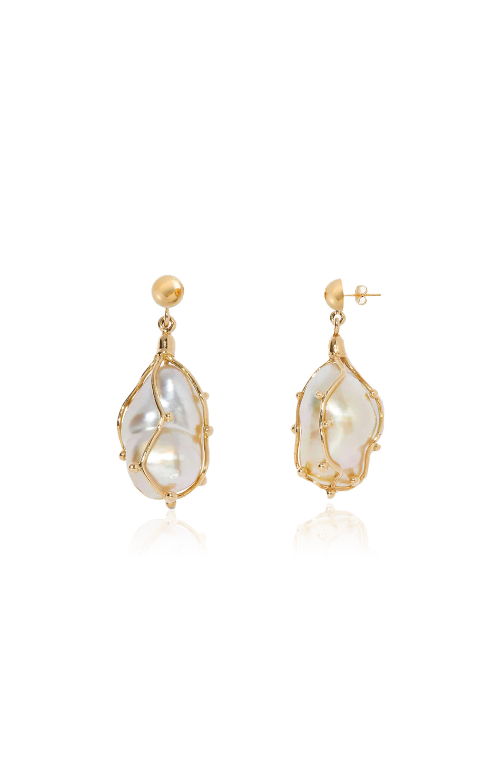 Milamore 18K Yellow Gold Kintsugi Pearl Drop Earrings - Gold - OS - Only At Moda Operandi