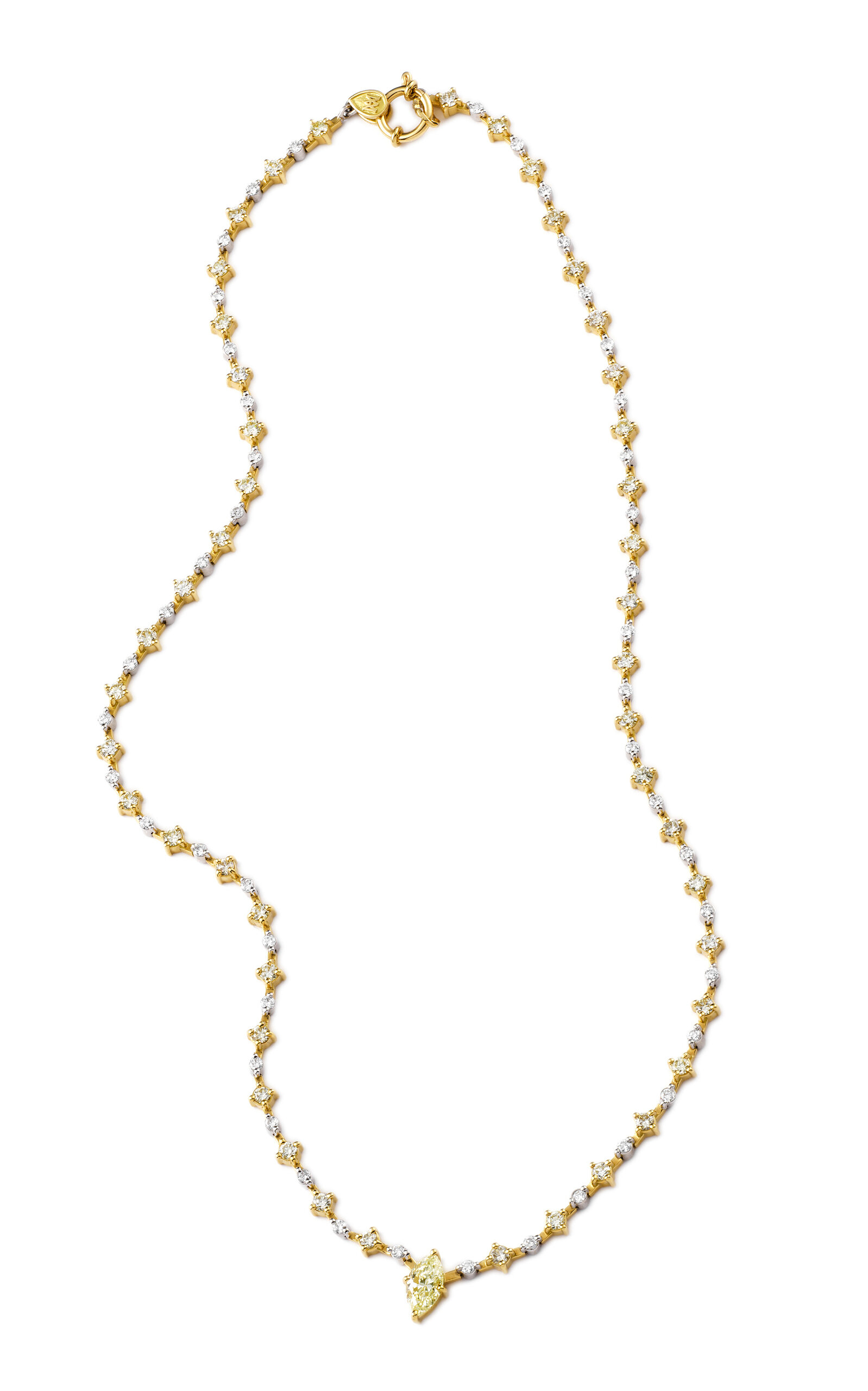 Milamore 18k Yellow Gold Galaxy Diamond Tennis Necklace In Gold