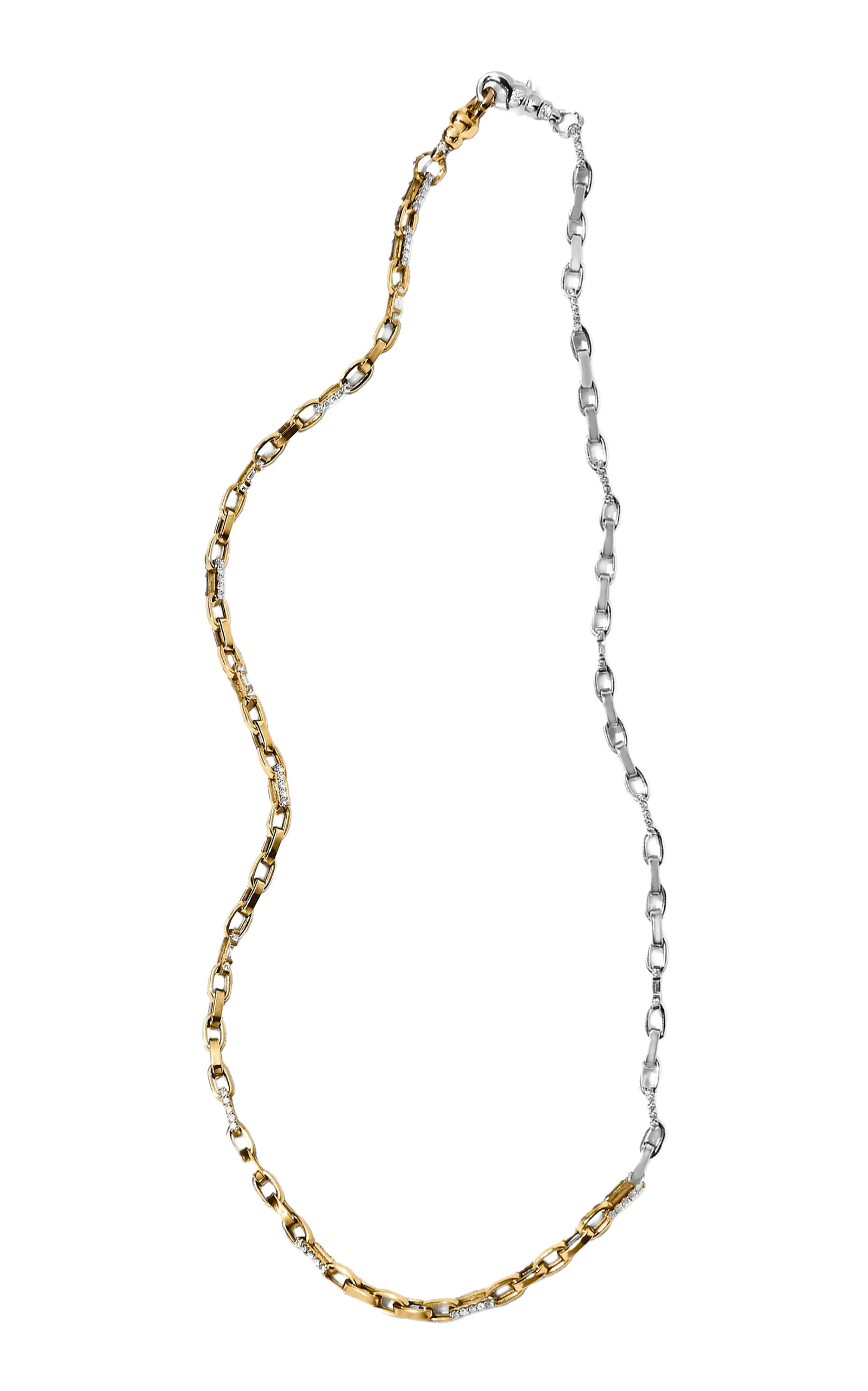 Milamore 18K Yellow Gold and White Gold Diamond Duo Chain Necklace - Gold - OS - Only At Moda Operandi