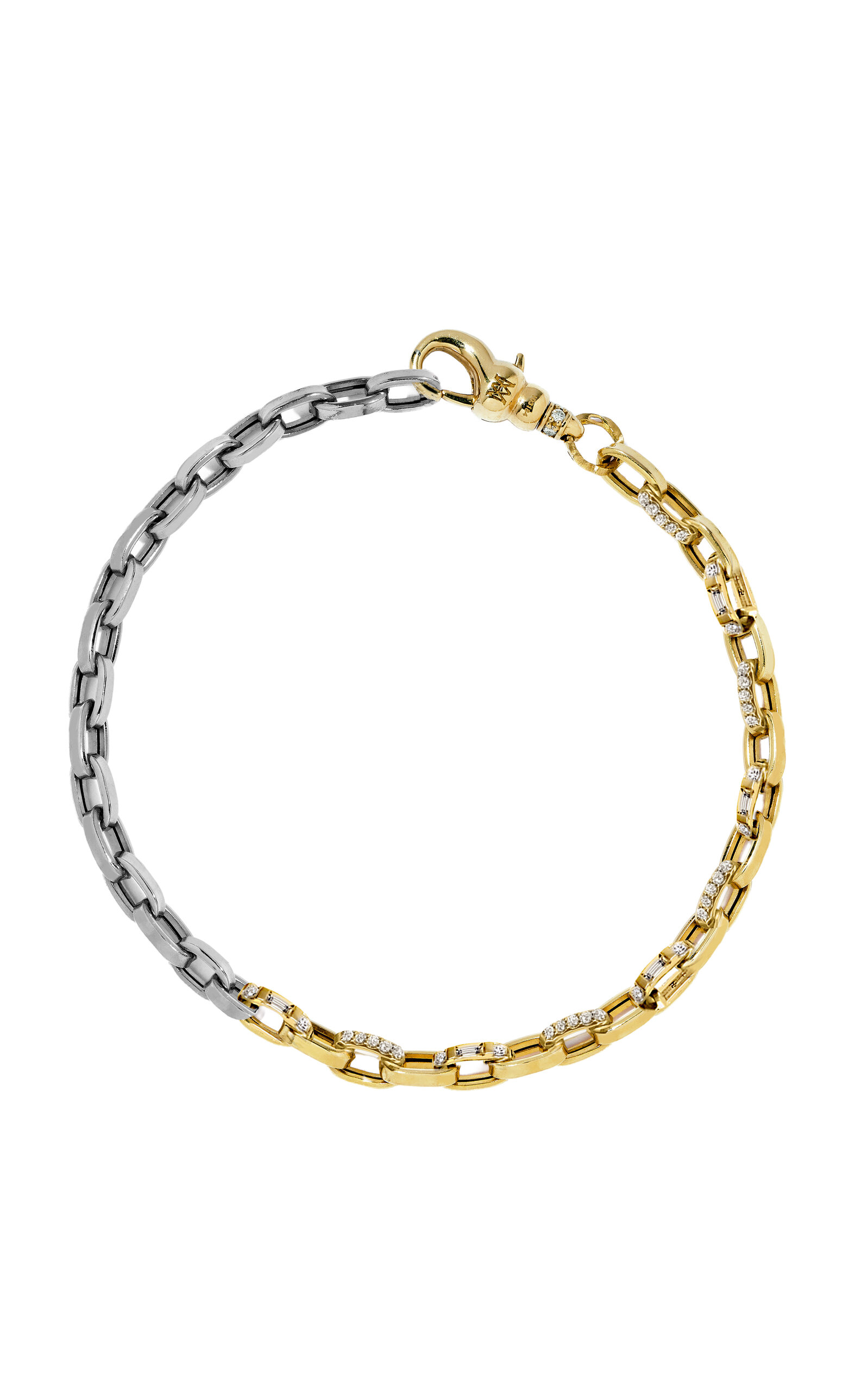 Milamore 18K Yellow Gold and White Gold Diamond Duo Chain Bracelet - Gold - OS - Only At Moda Operandi