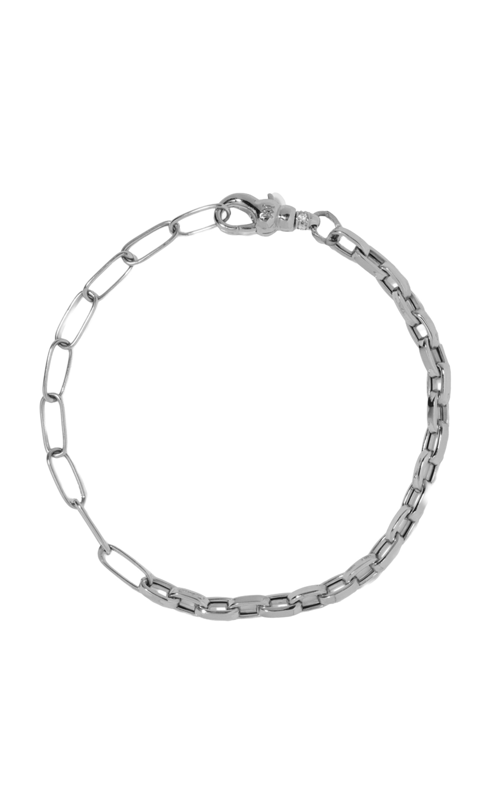 Milamore 18K White Gold Classic Duo Chain Bracelet WGMonochrome - White - OS - Only At Moda Operandi