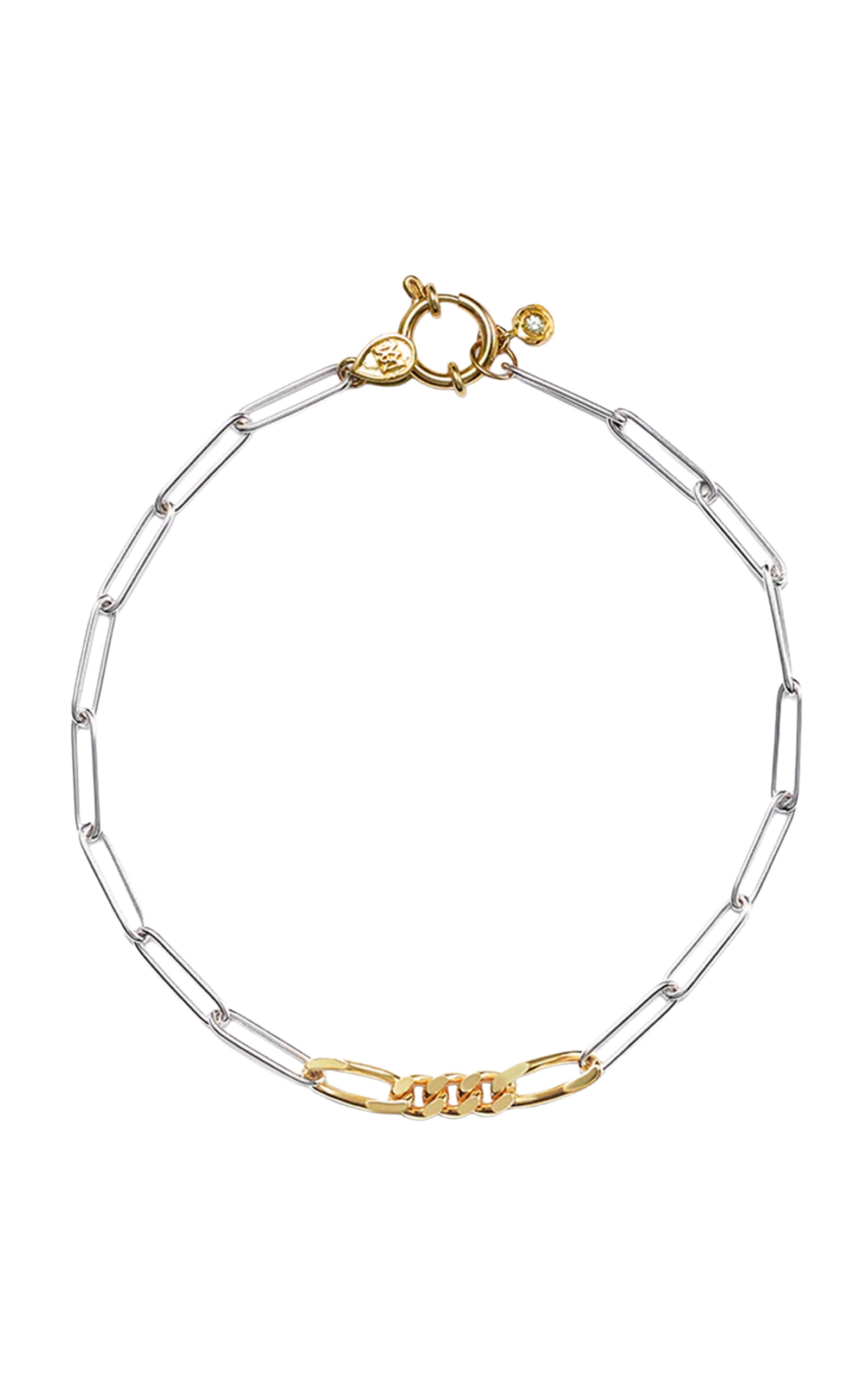 Milamore 18K Yellow and White Gold Duo Chain Ⅷ Bracelet - White - OS - Only At Moda Operandi