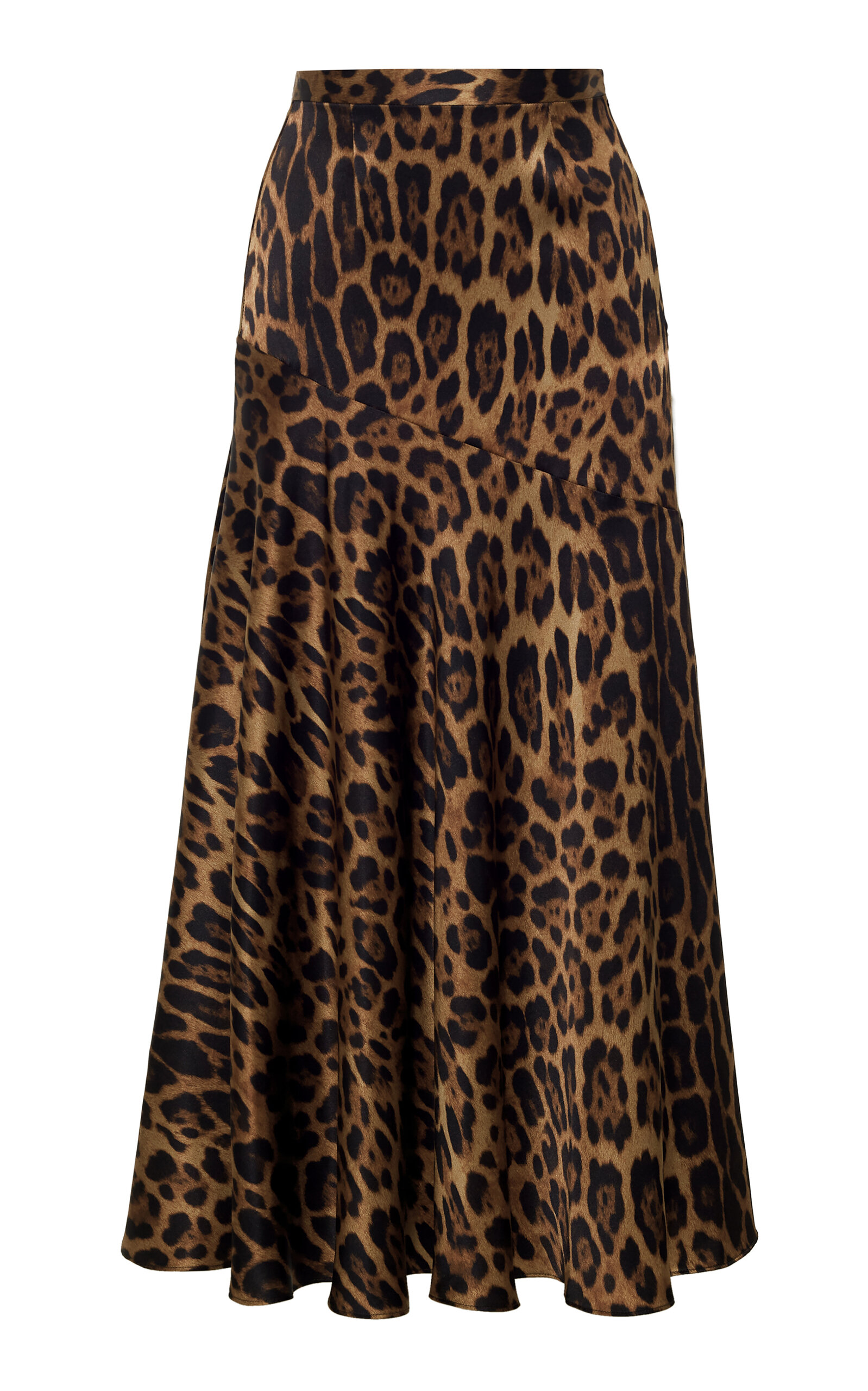 Adam Lippes Tess Leopard-printed Silk-charmeuse Maxi Skirt In Brown