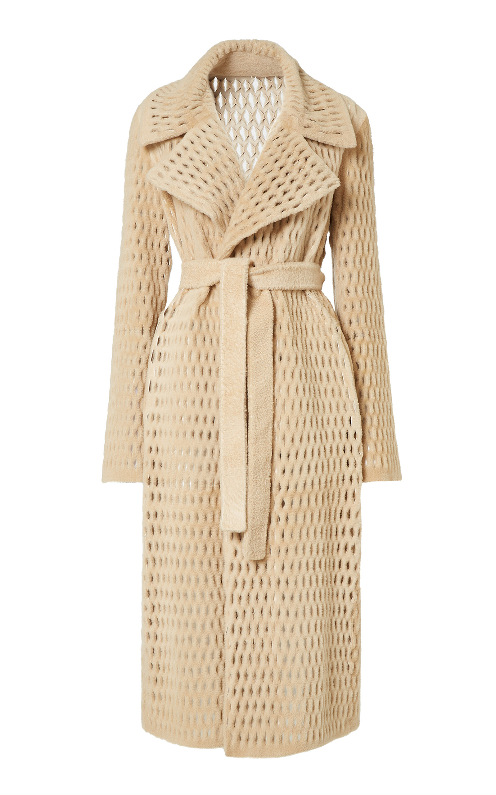 Fendi Honeycomb-Effect Shearling Coat - Neutral