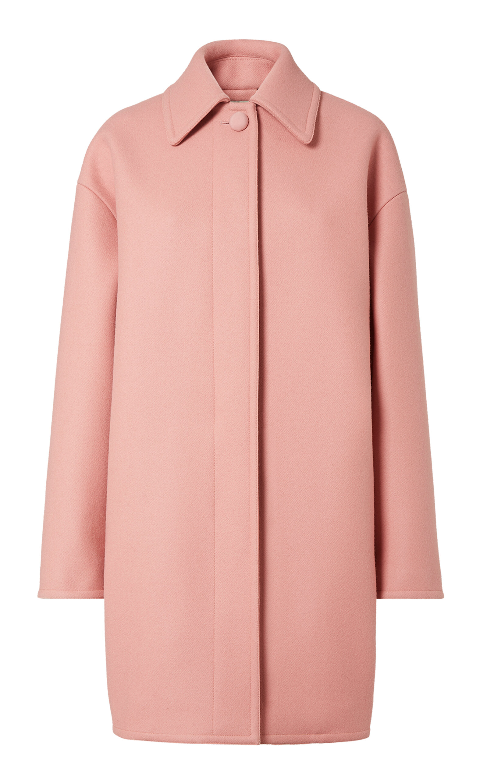 Fendi Drop-Shoulder Felt Coat - Pink