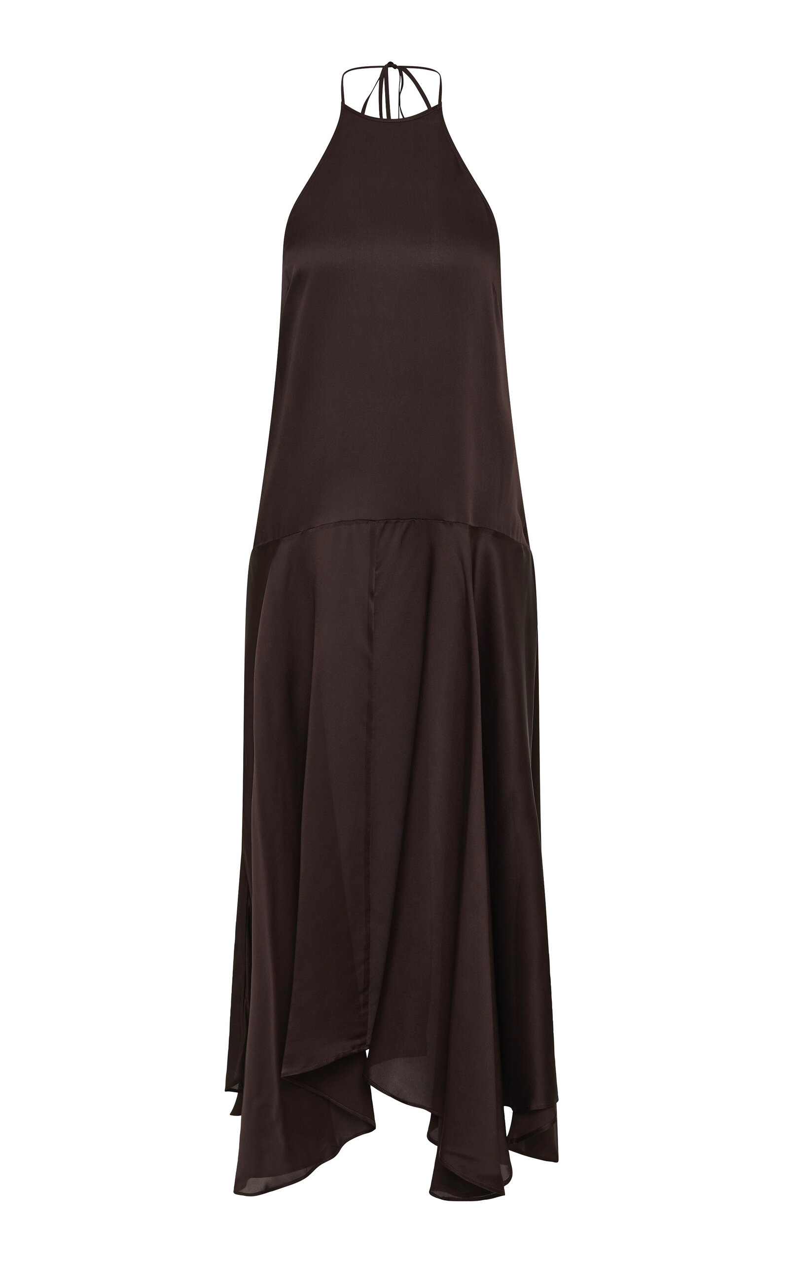 St. Agni Handkerchief Silk Halter Dress