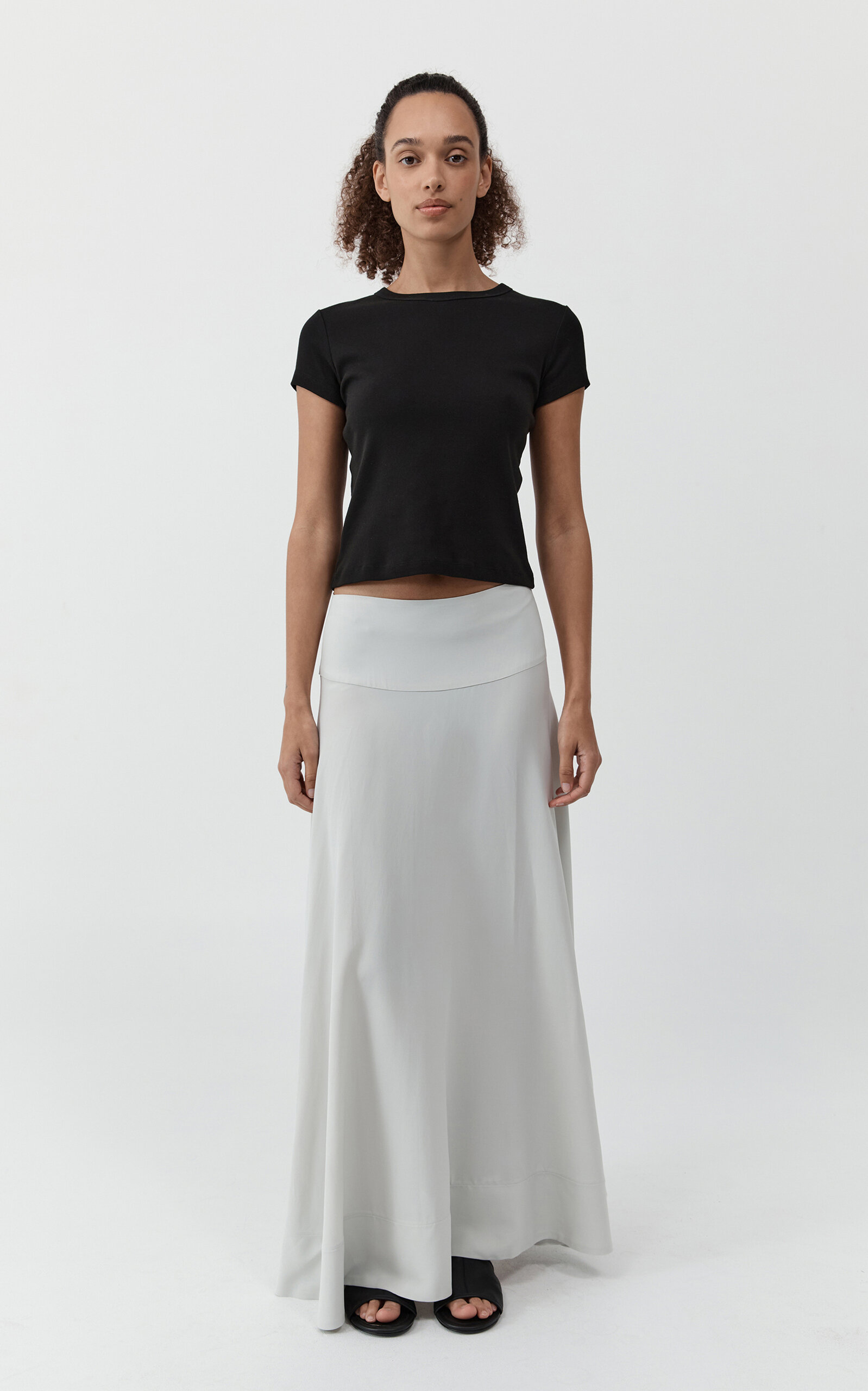 St Agni Fluid Circle-hem Maxi Skirt In Gray