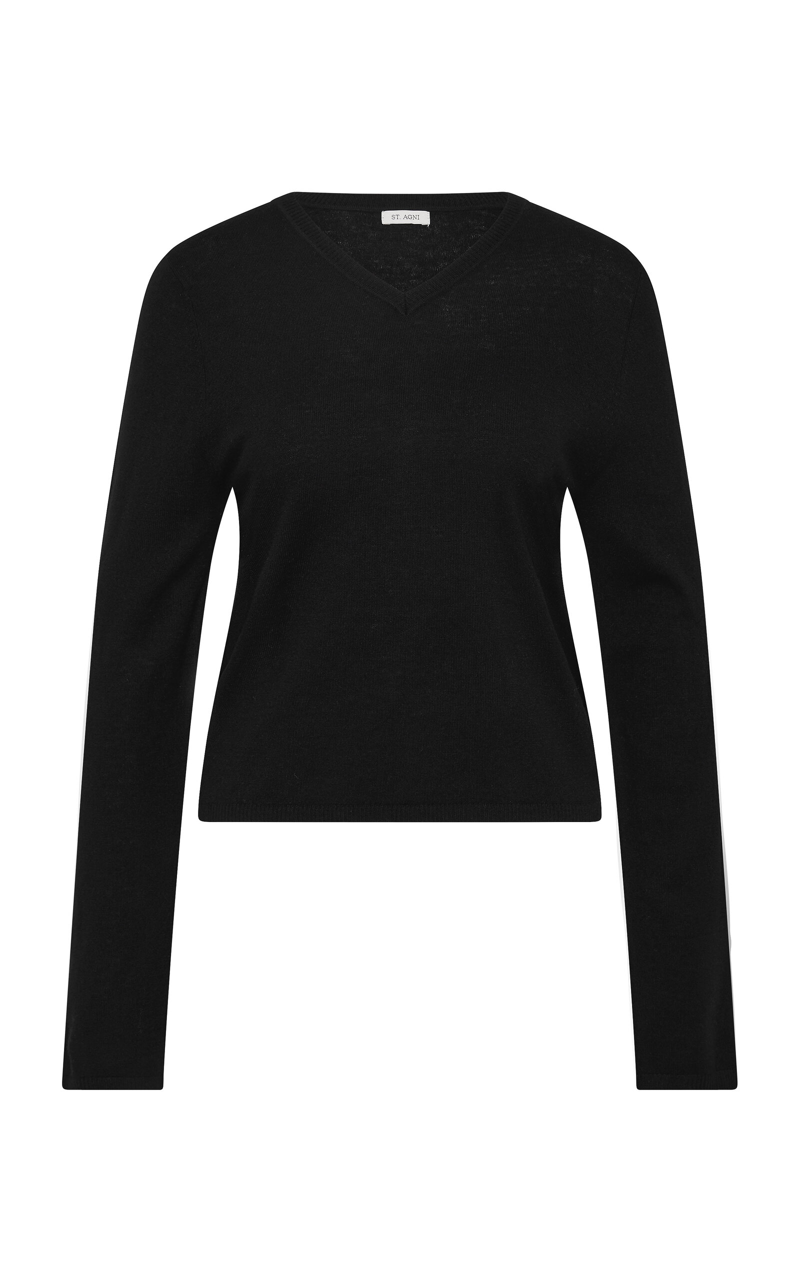 St. Agni Neck Merino-Wool Sweater - Black - XXS